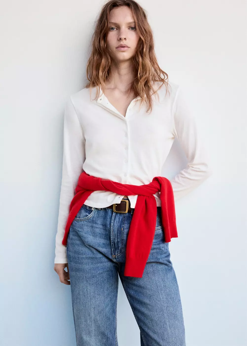 Cardigan 100 % coton à boutons, MANGO