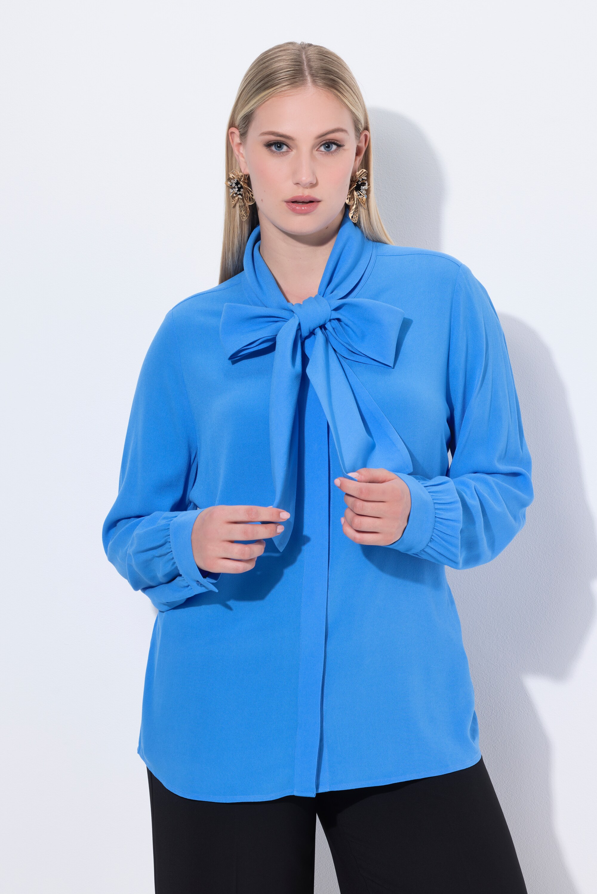 Blouse à manches longues avec châle intégré, ULLA POPKEN