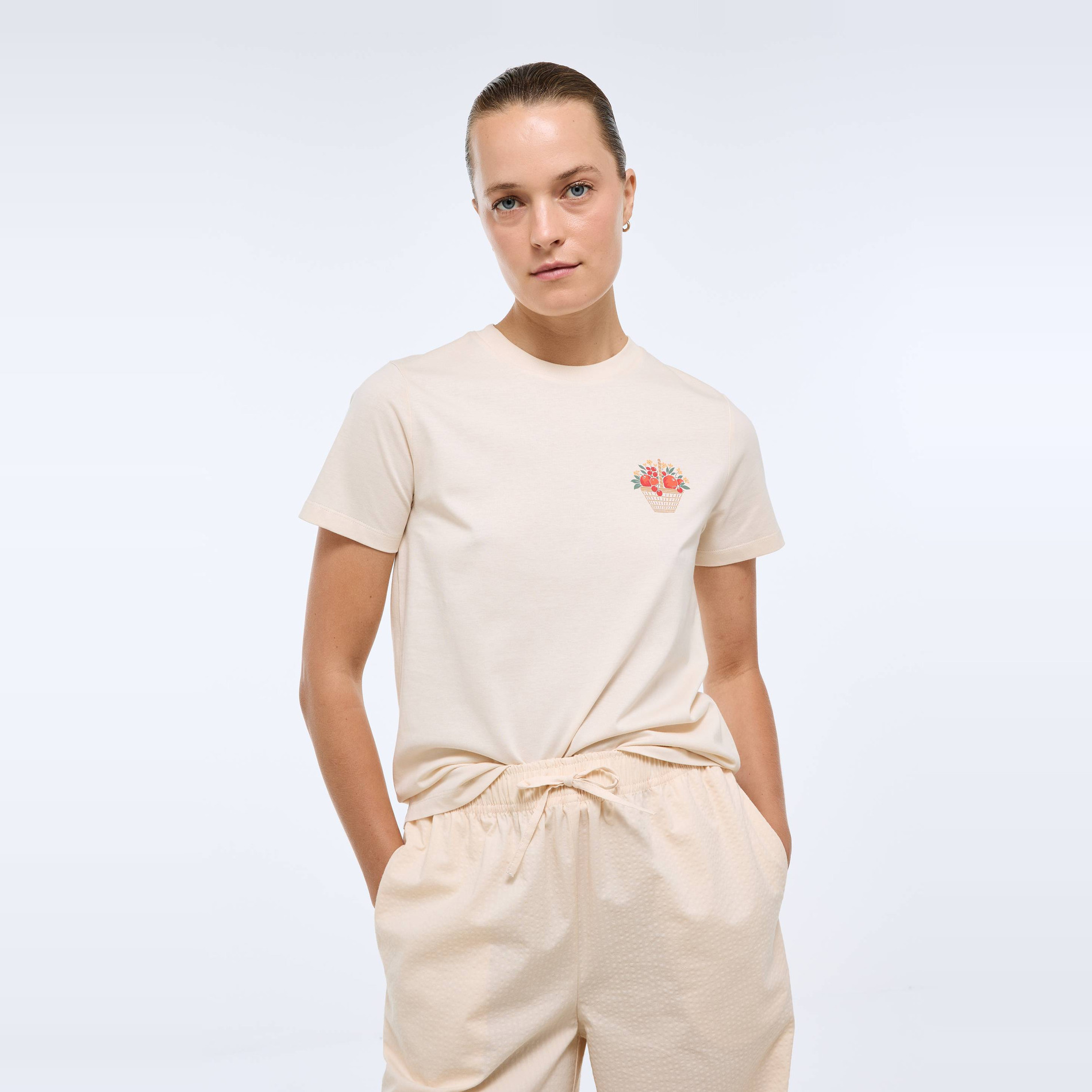 T-shirt à manches courtes avec imprimé placé, MONOPRIX