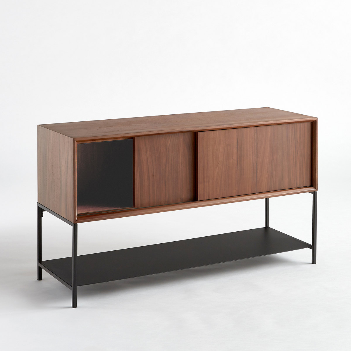 Product photograph of Mambo Retro Metal Walnut Sideboard from La Redoute UK.