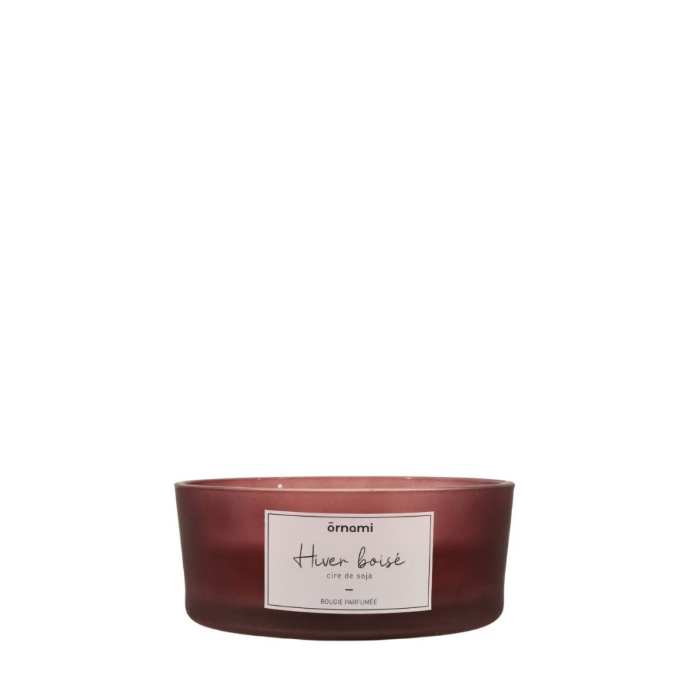 Bougie parfumée cire de soja 4 mèches "hiver boisé" 380g, ORNAMI