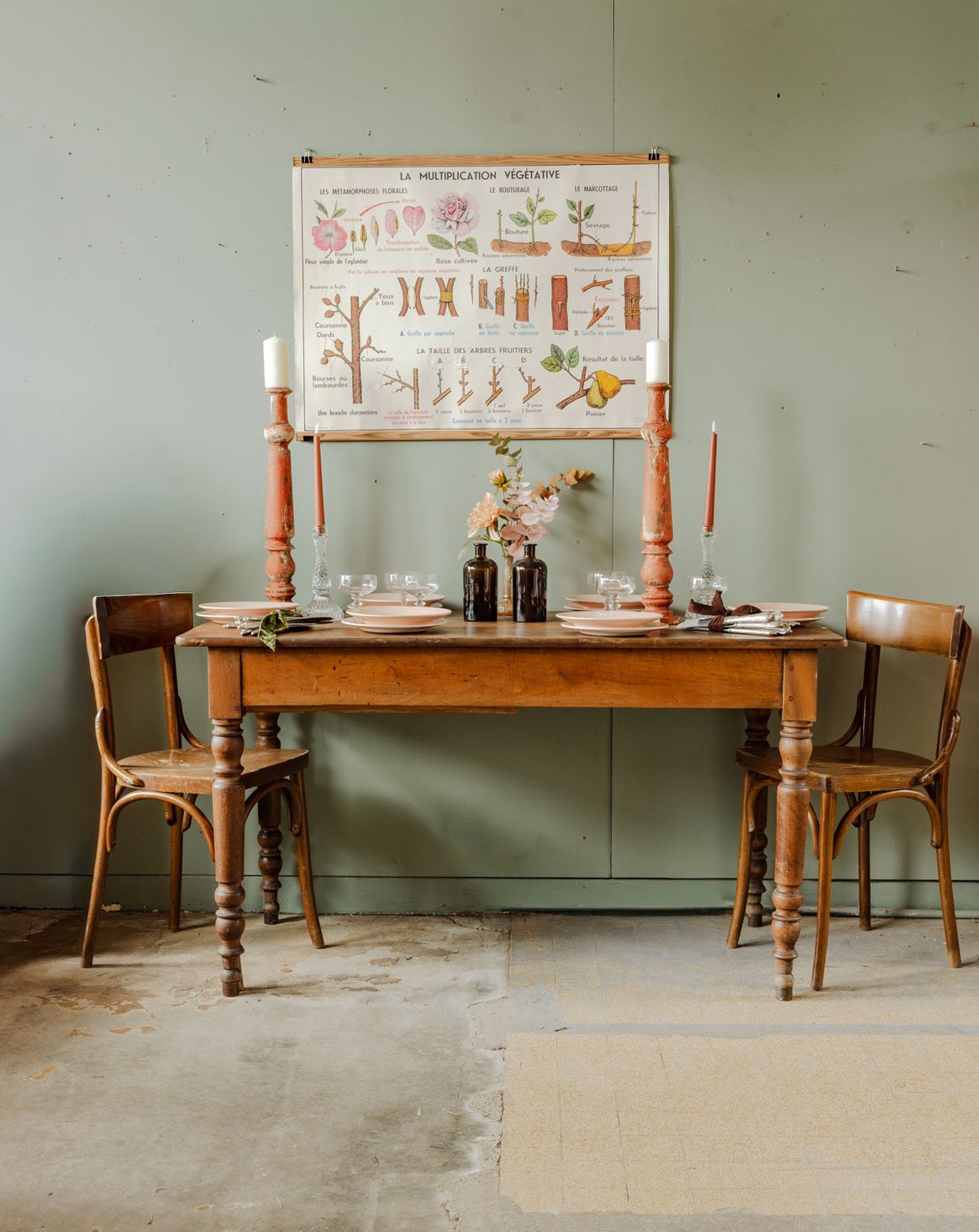 Table à manger de bistrot en bois Romy N°662 - Bon état, DEBONGOUT