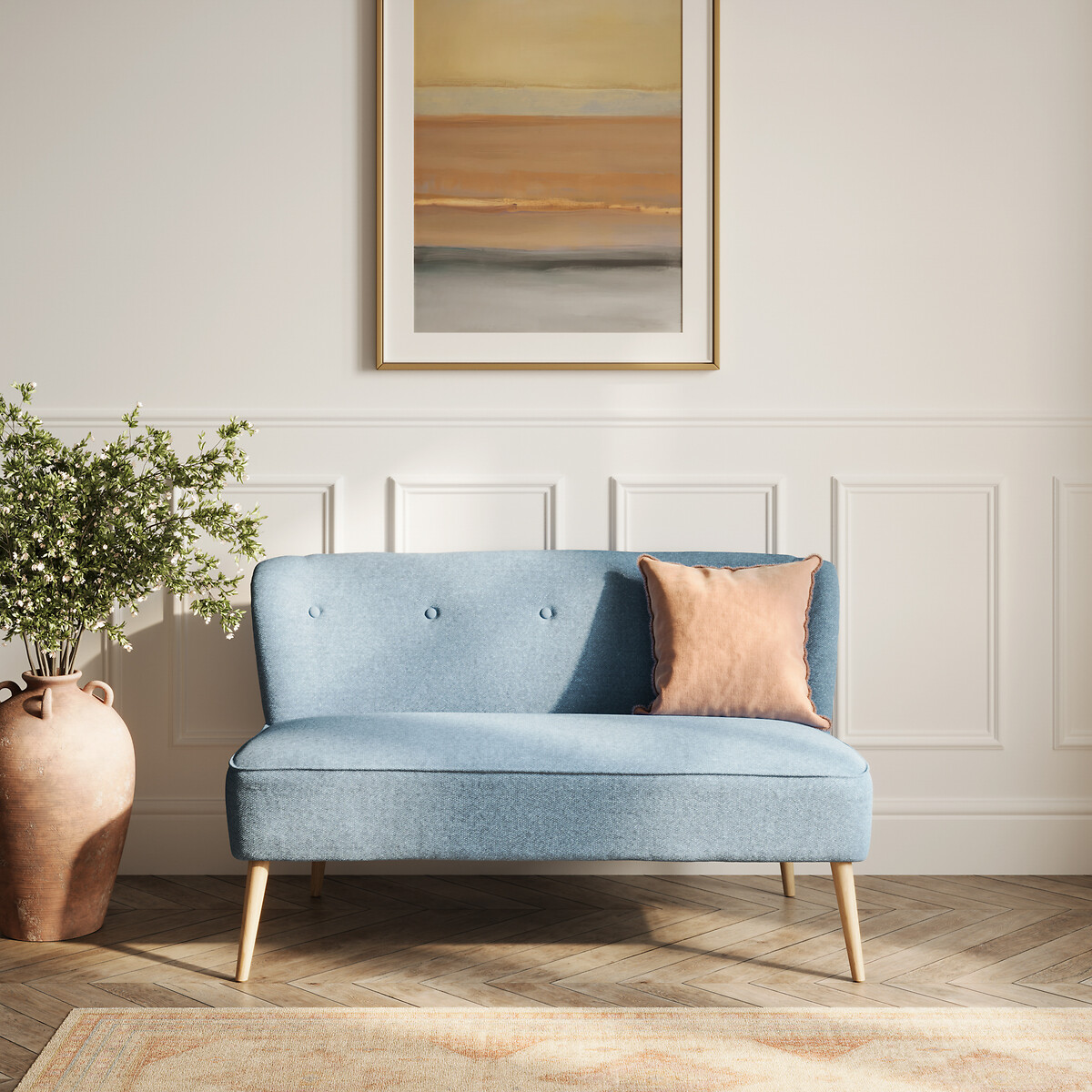 Zia Soft Weave 2 Seater Accent Sofa, SO'HOME
