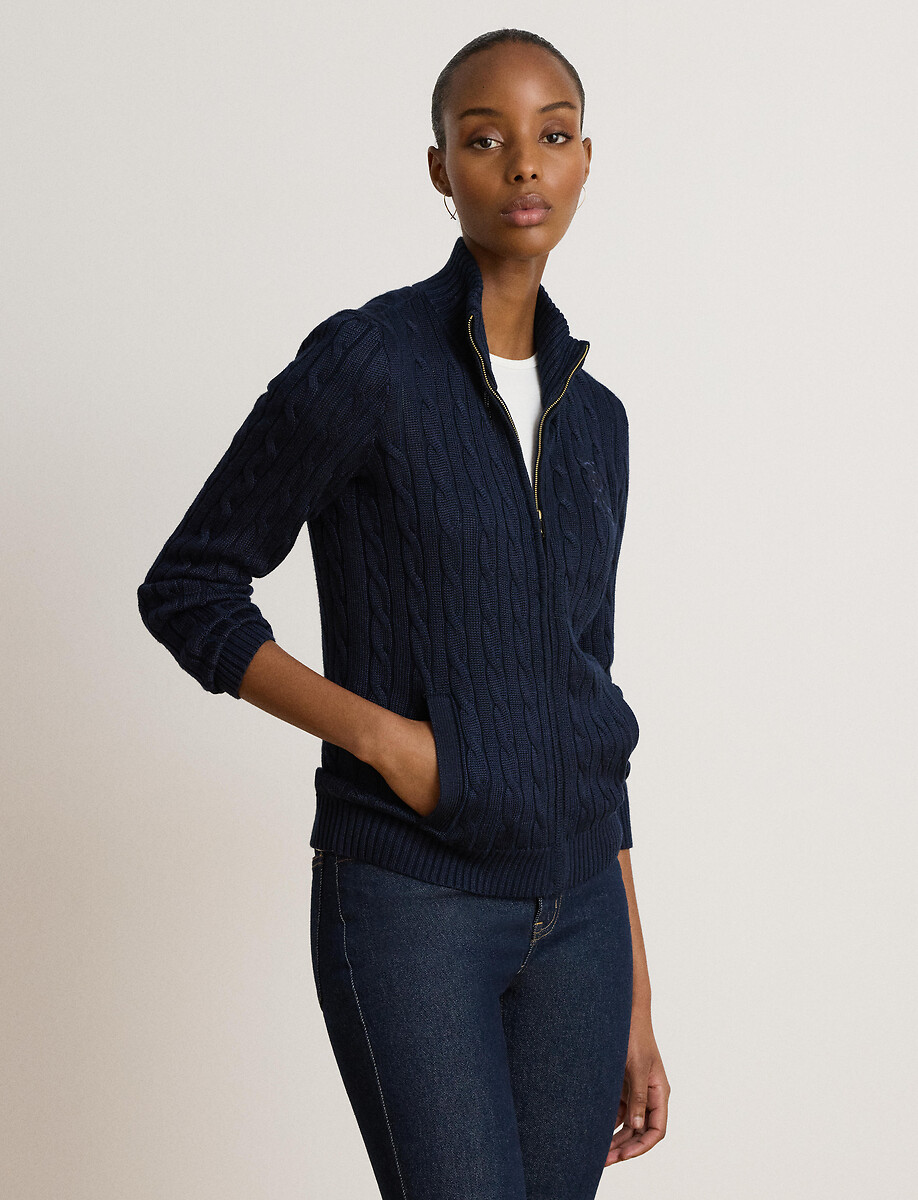Gilet zippé torsadé à col montant , LAUREN RALPH LAUREN