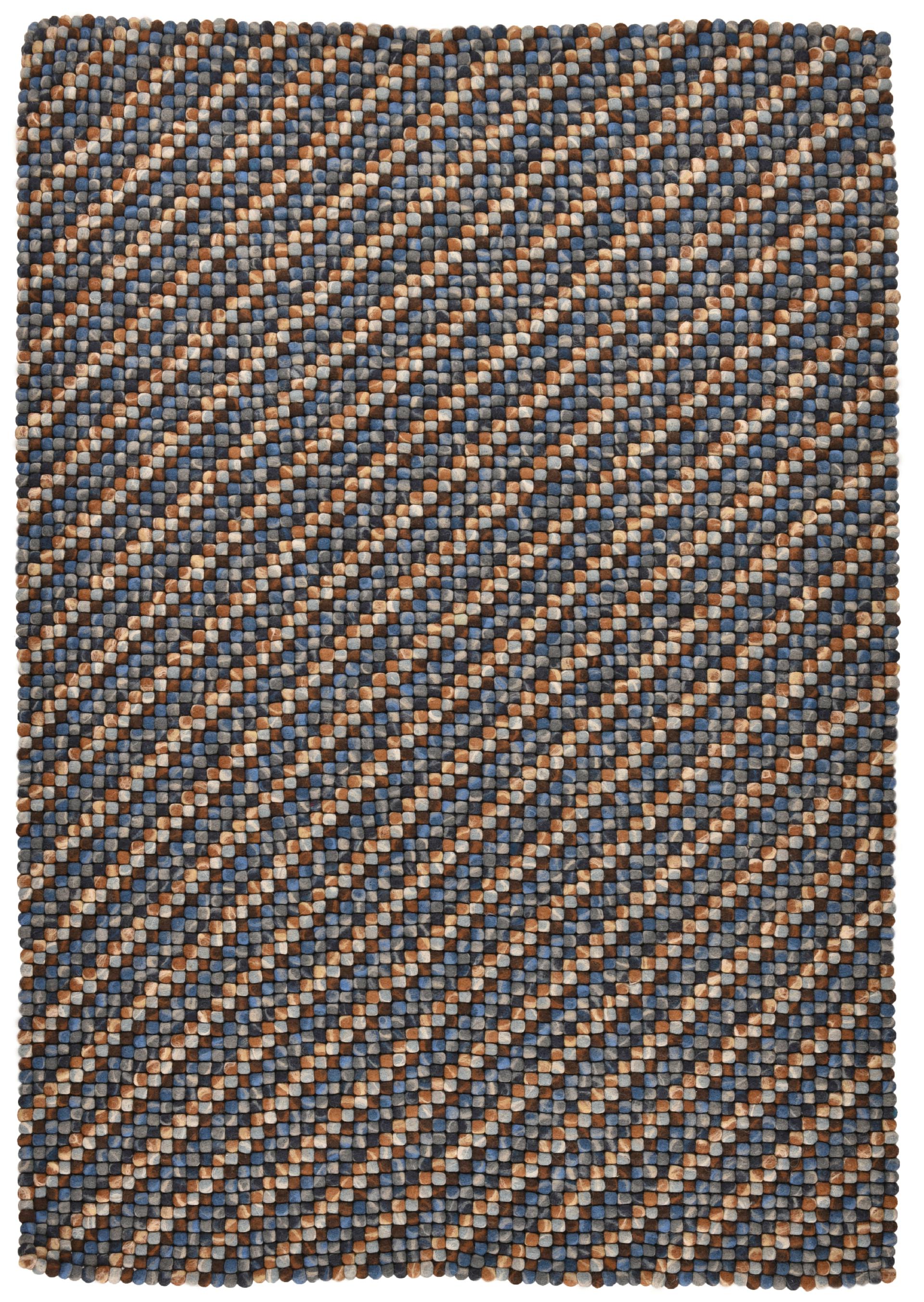 Tapis salon Pixel laine feutrée balles rondes, THEKO