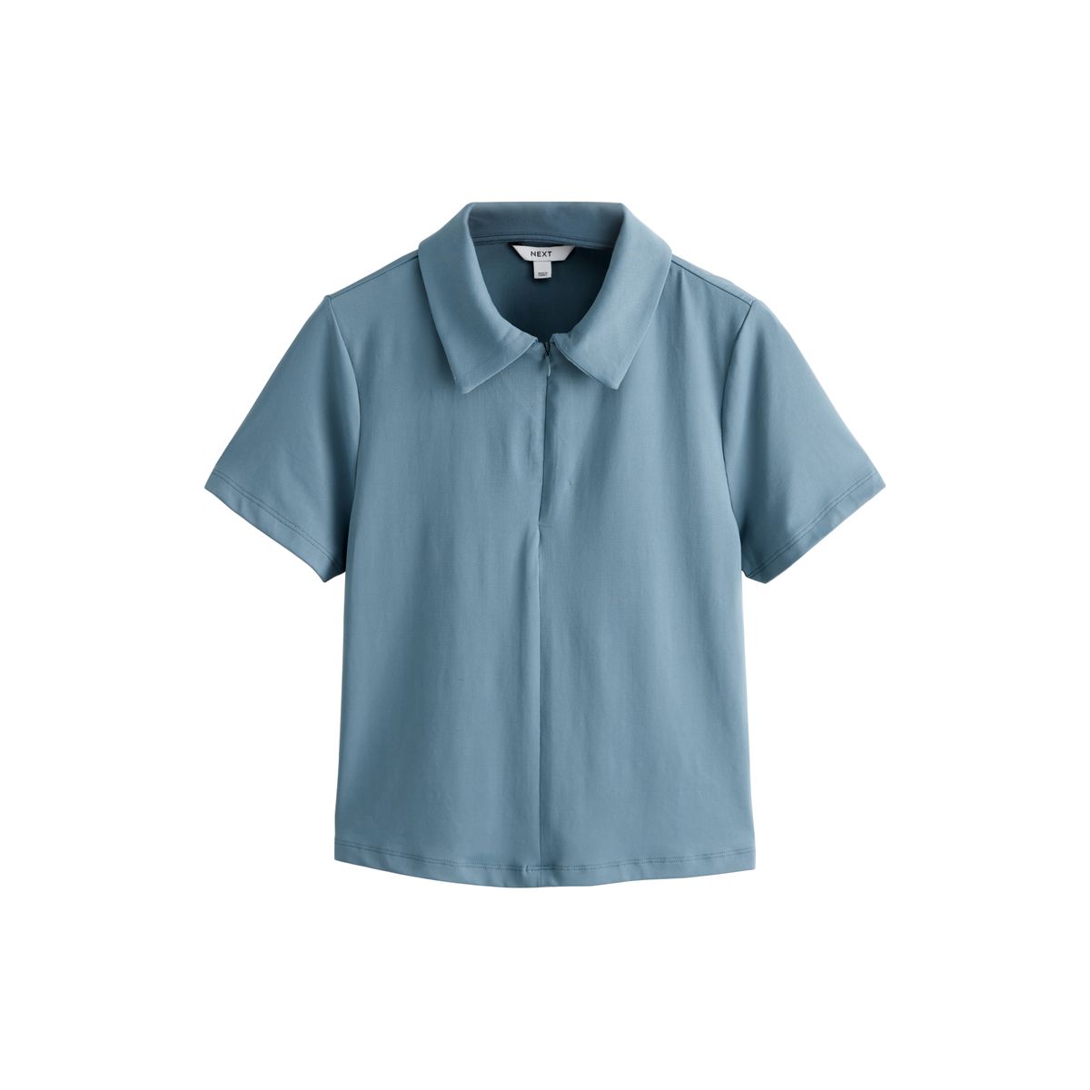 T-shirt en nylon doux à col polo zippé, NEXT