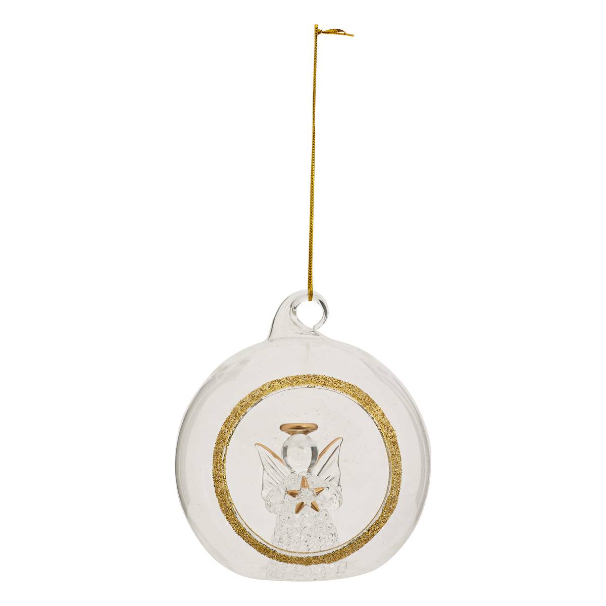 Boule verre intérieur ange D.10 cm transparent, FEERIC LIGHTS & CHRISTMAS