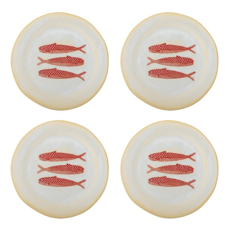 Assiettes poissons grès Haden set de 4, BLOOMINGVILLE