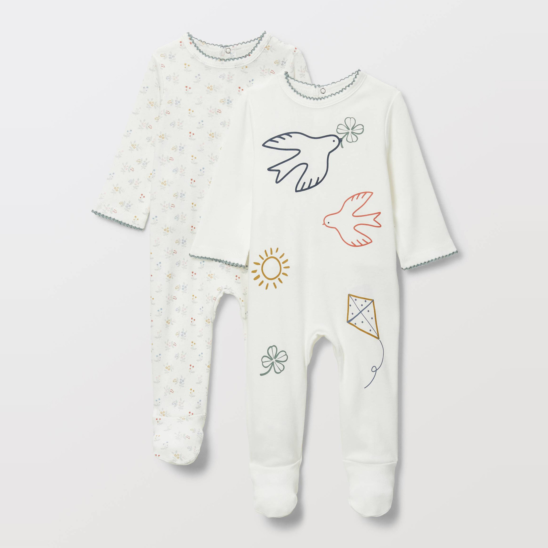 Lot de 2 dors-biens imprimés en coton BIO GOTS, BOUT'CHOU
