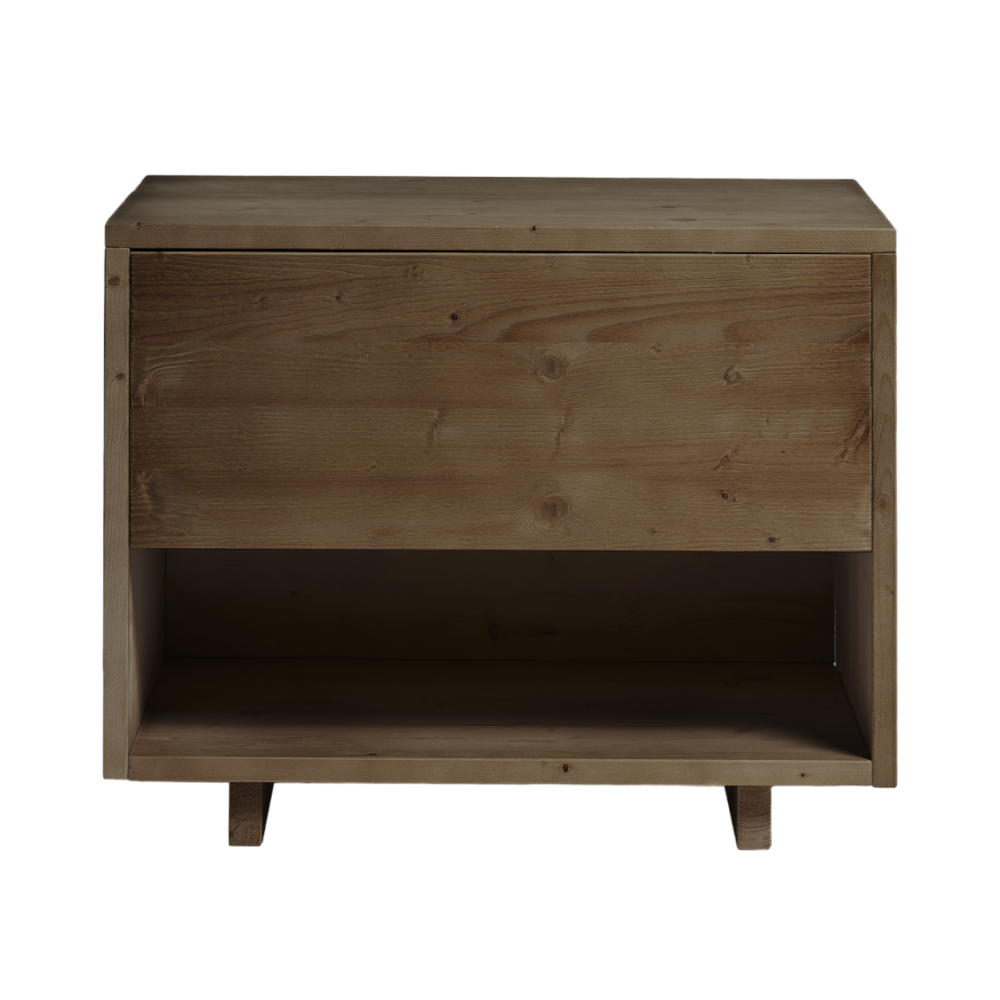 Table de chevet en bois massif de sapin marron - GINA, HANNUN