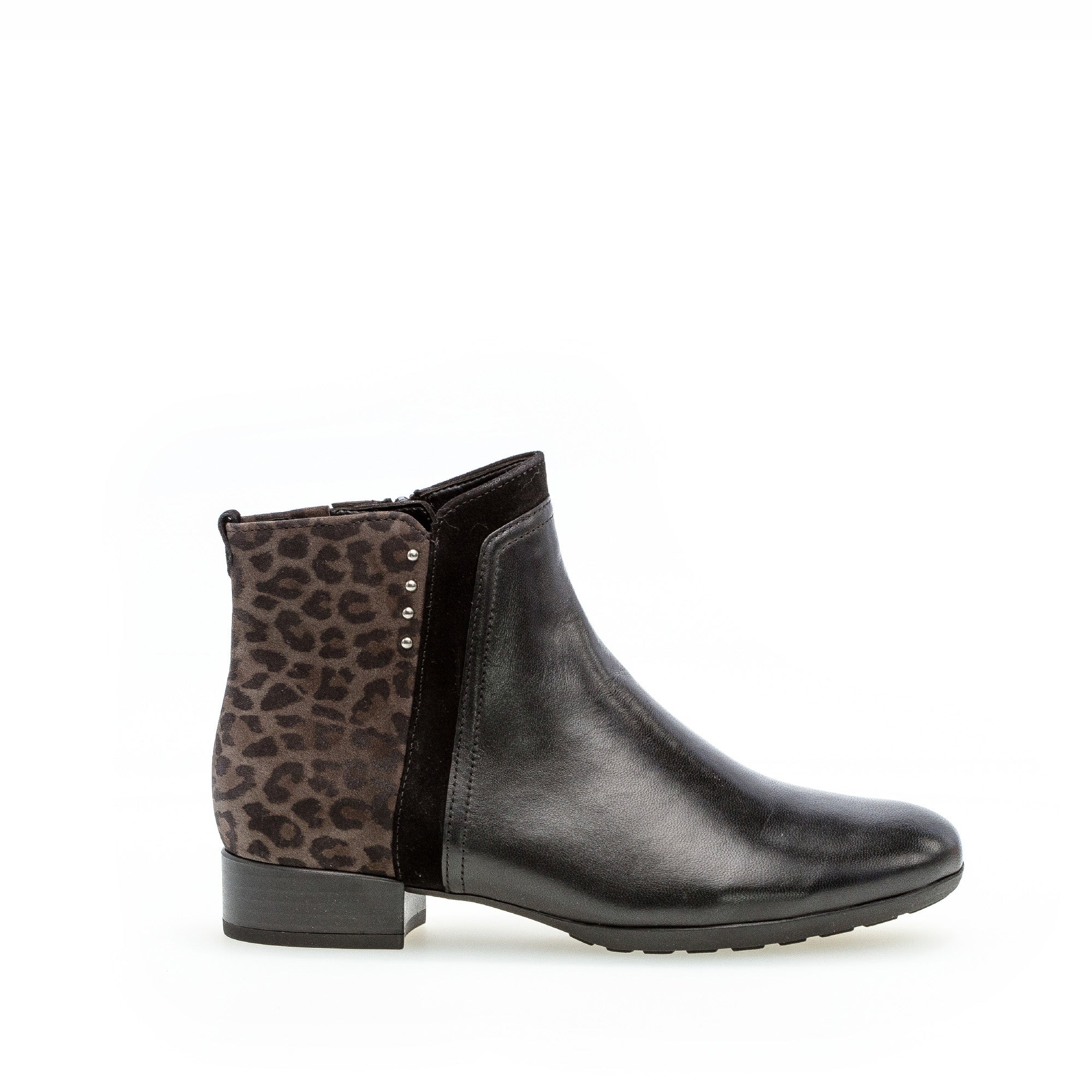 Bottines en cuir à talon décroché block, GABOR
