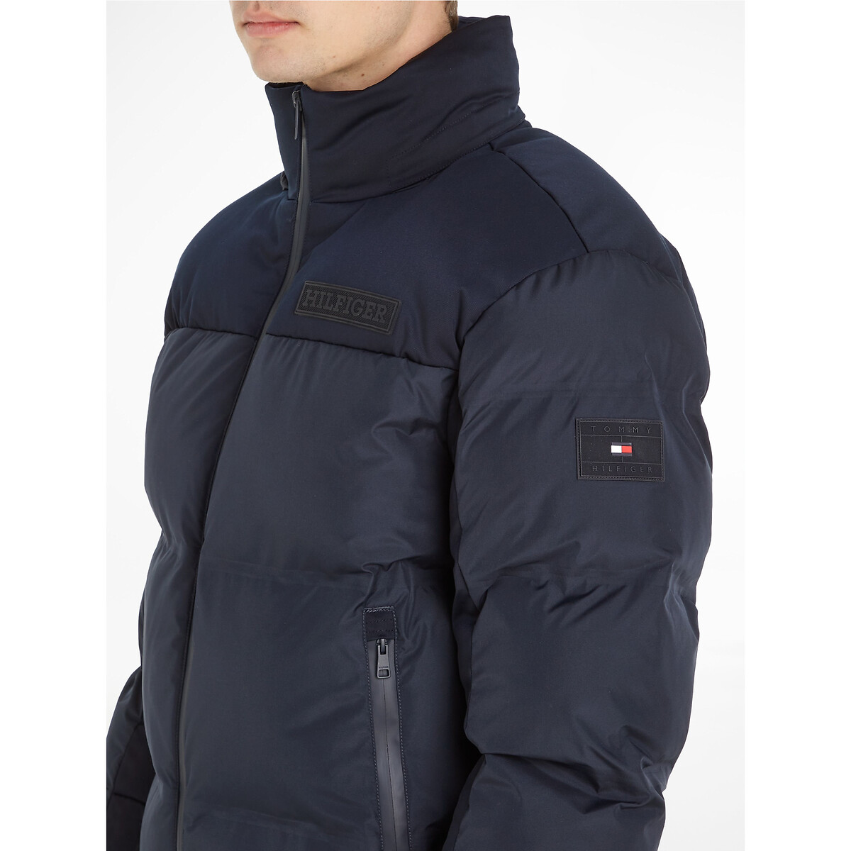 New york gore-tex hooded padded puffer jacket, navy blue, Tommy ...