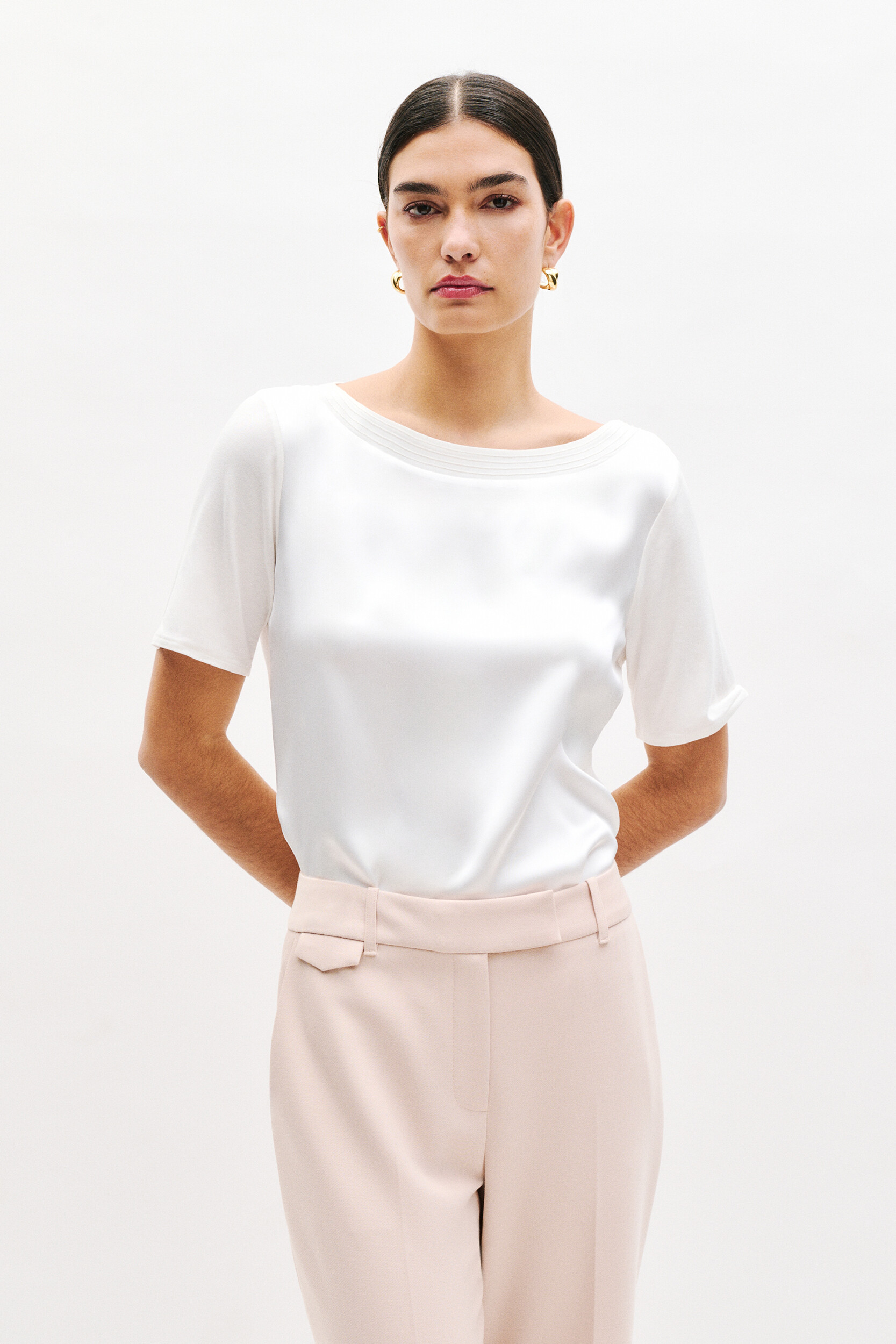 T-shirt droit col rond polyester TROSI, CAROLL