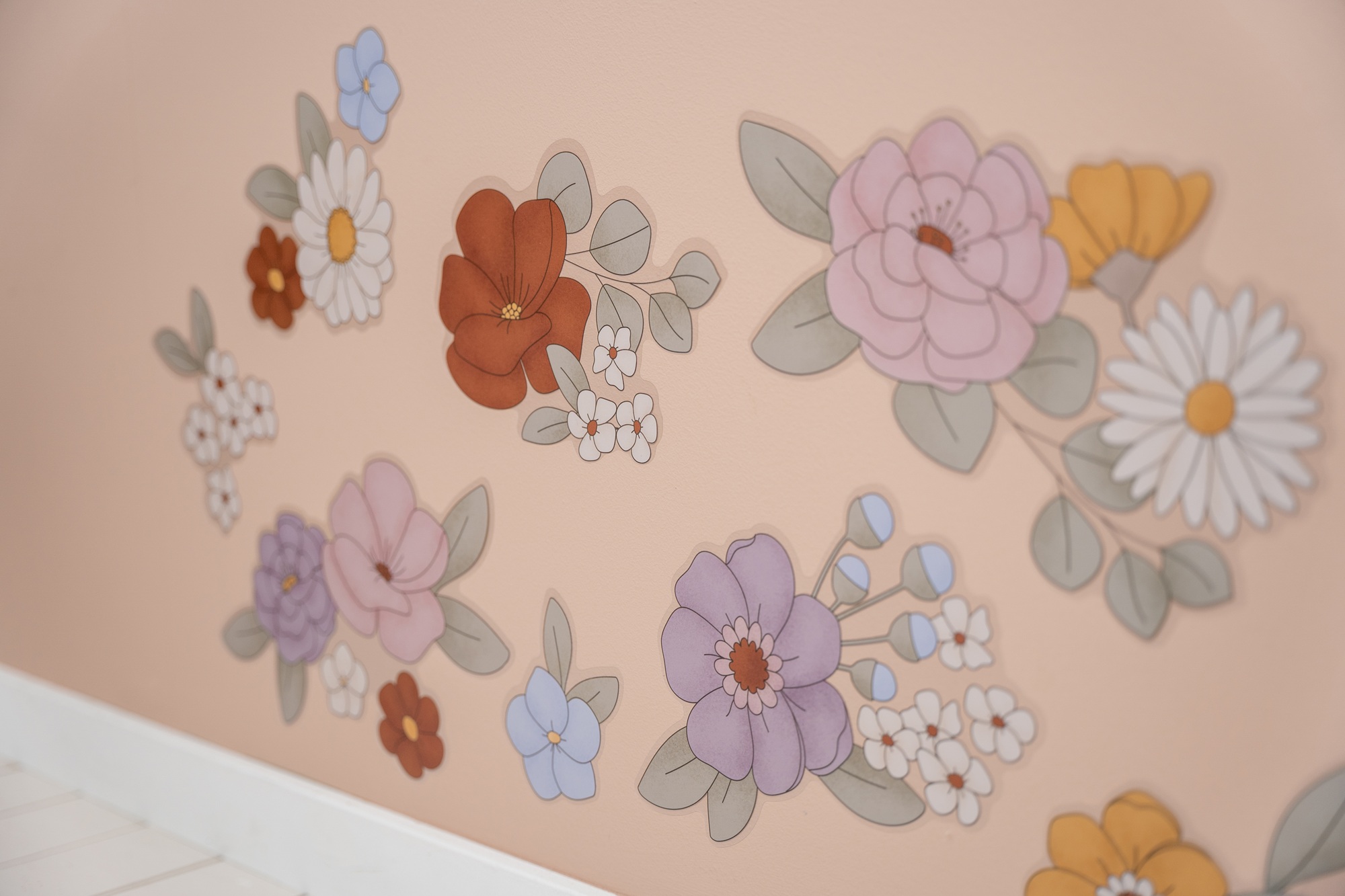 Stickers muraux fleuris pour enfant Fleurs Vintage, LITTLE DUTCH