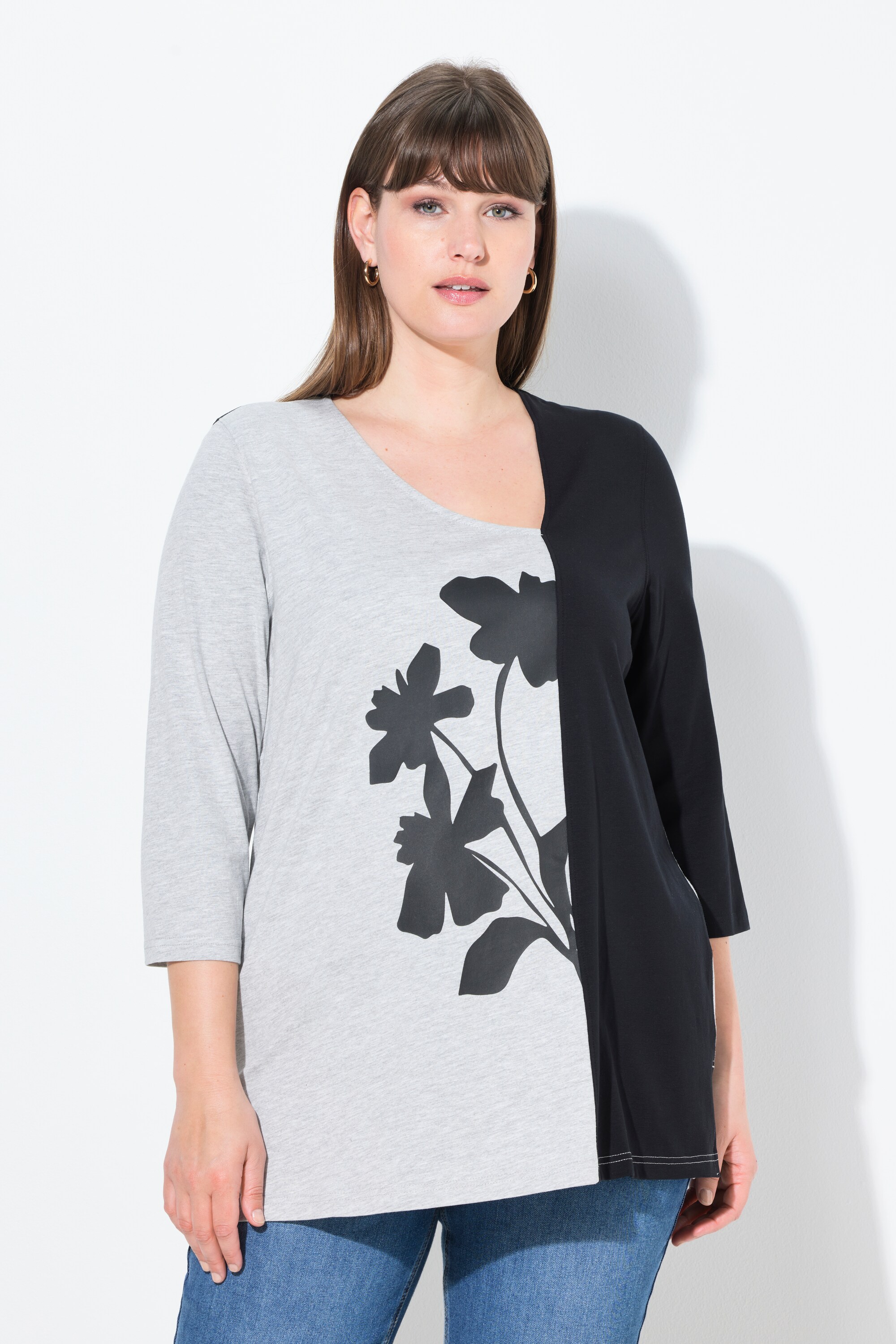 T-shirt en coton bio, motif à fleurs, ULLA POPKEN