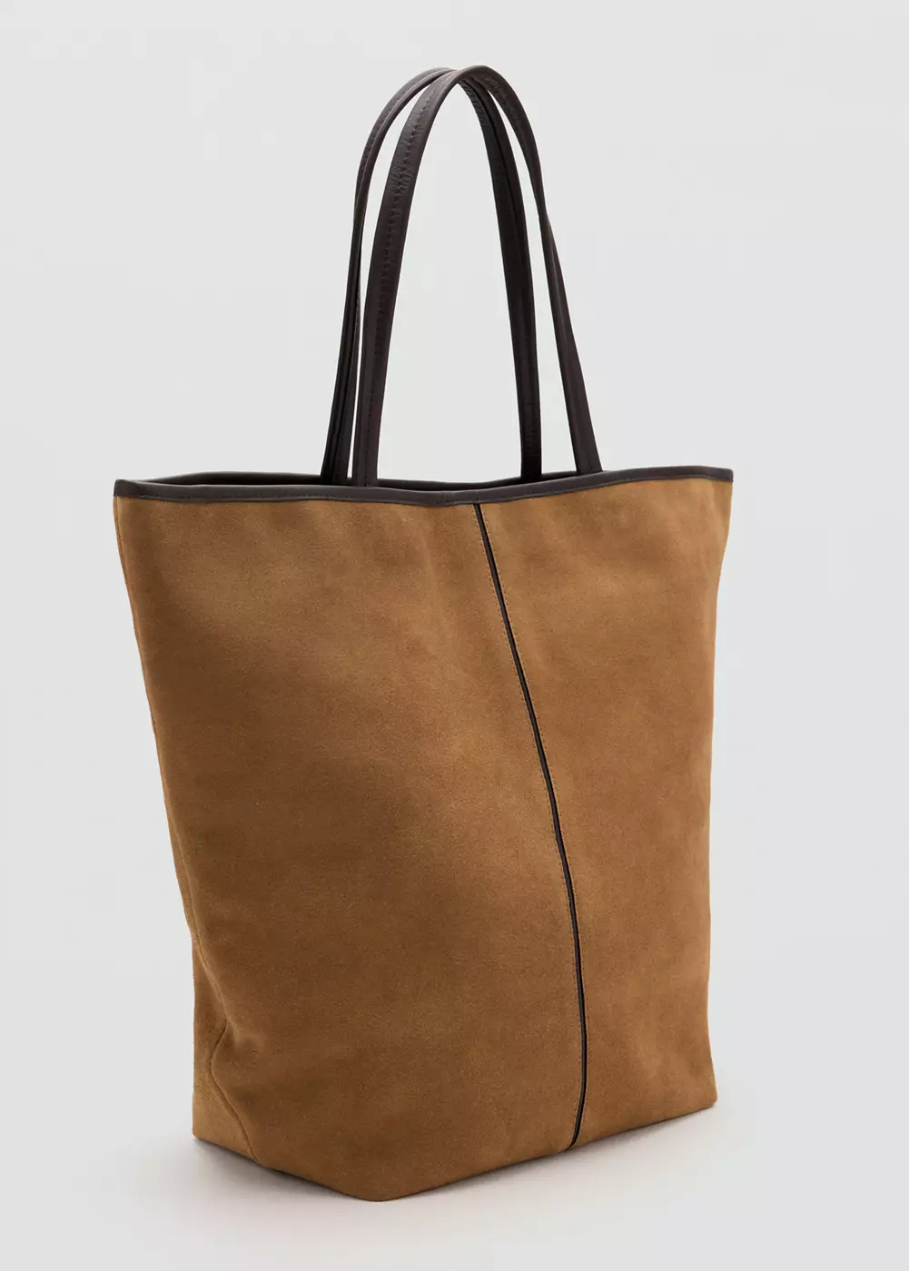Sac seau en cuir suédé, MANGO