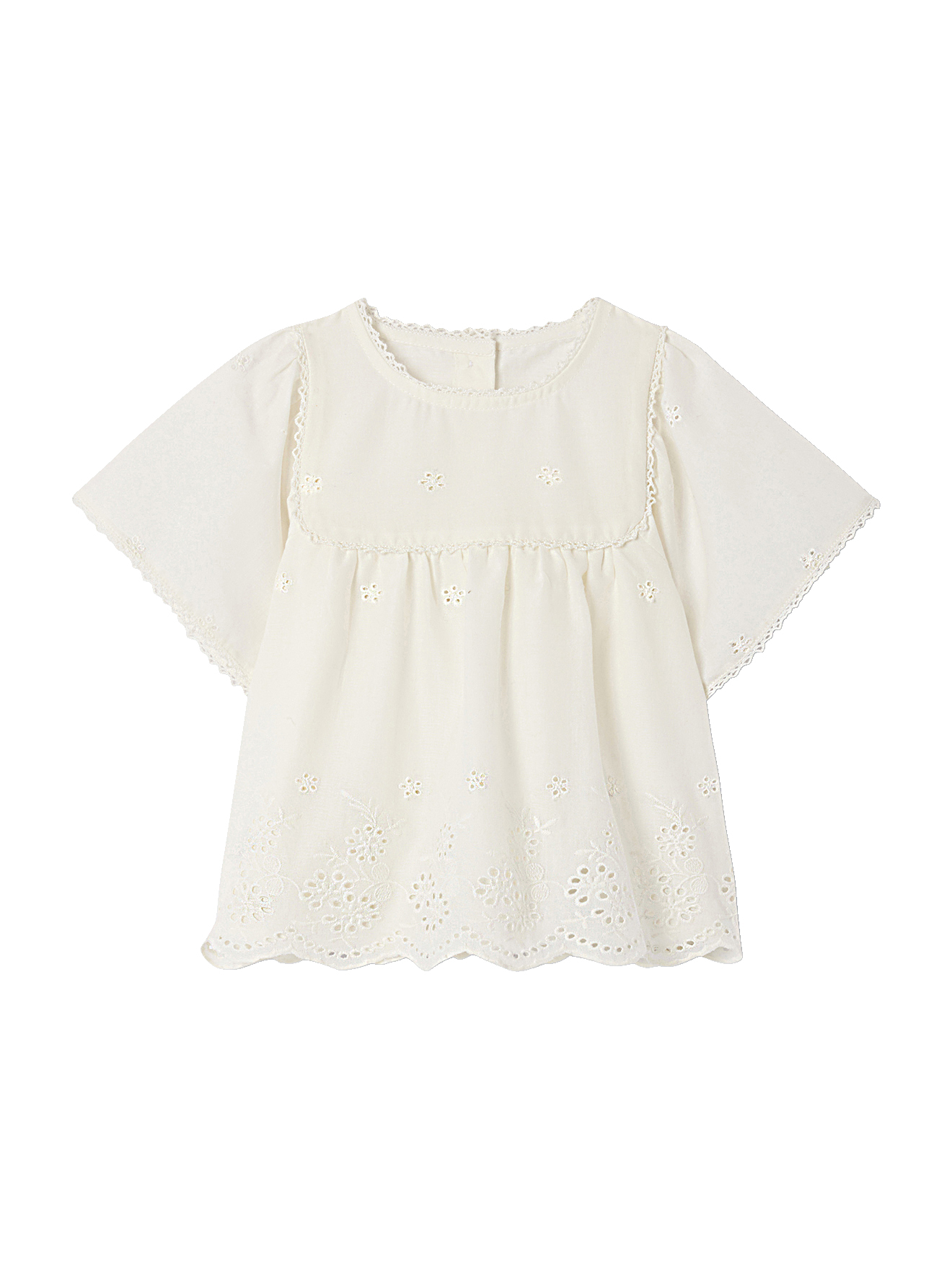 Blouse en broderie anglaise bébé, VERTBAUDET
