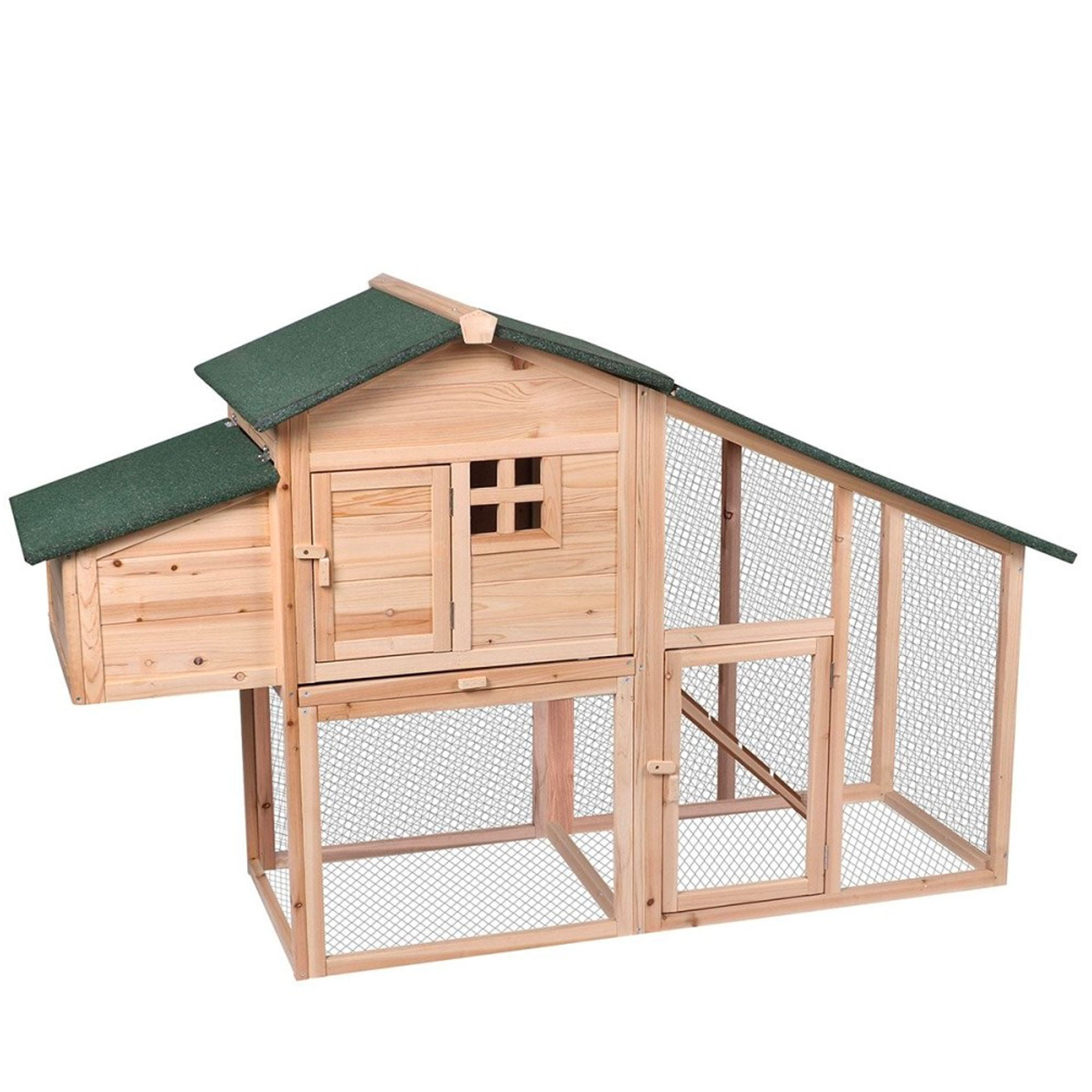 Poulailler 2 poules bois avec pondoir 162x58x111cm, WADIGA