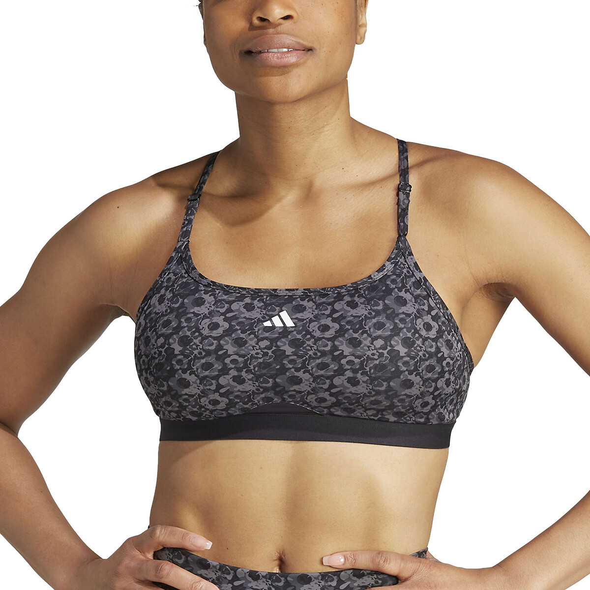 Light Support Sports Bra with Logo Print