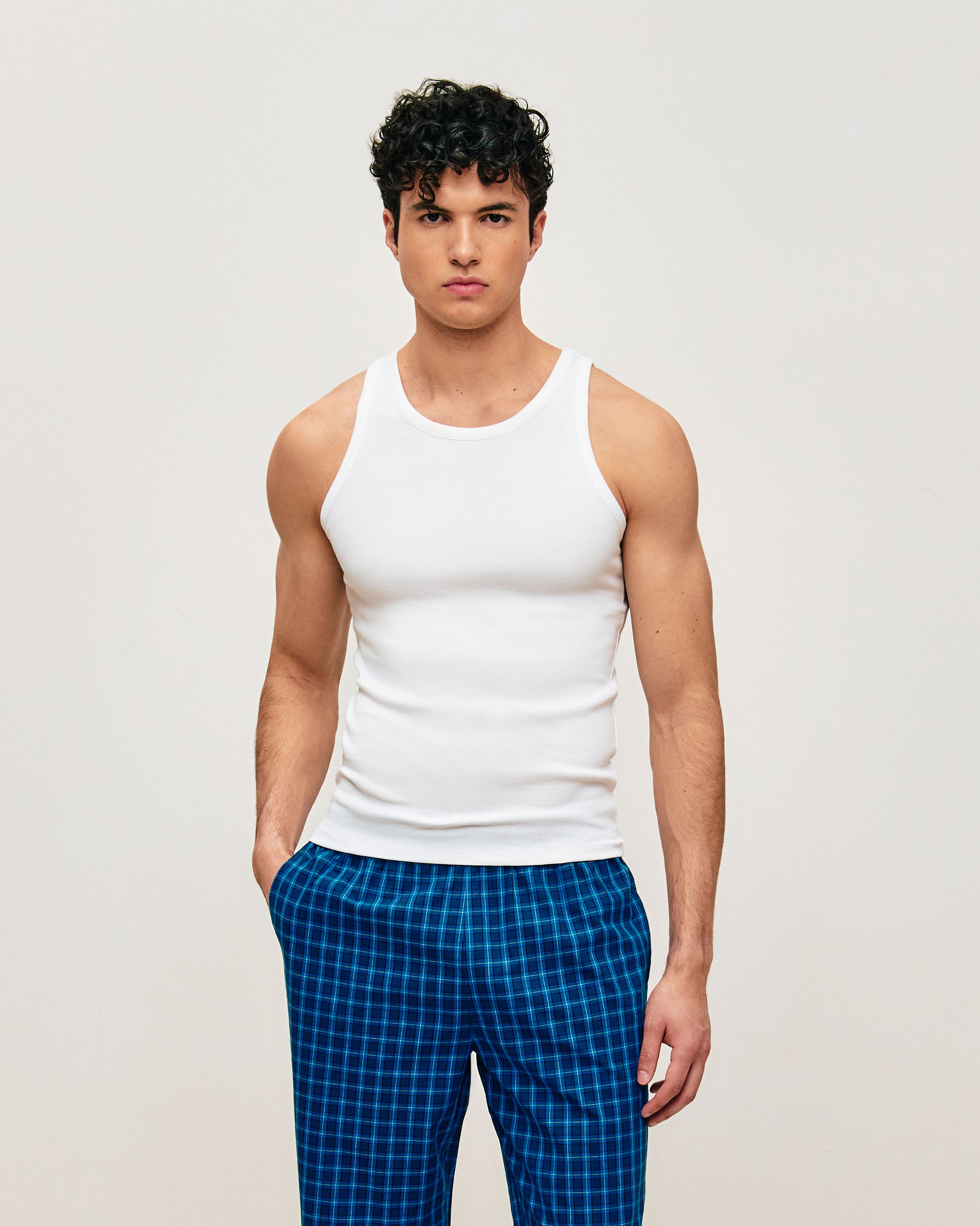 Pantalon en coton à carreaux BLUECHECKIZ, UNDIZ