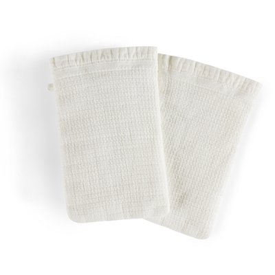 Set of 2 Nipaly Organic Cotton / Linen Washcloths AM.PM