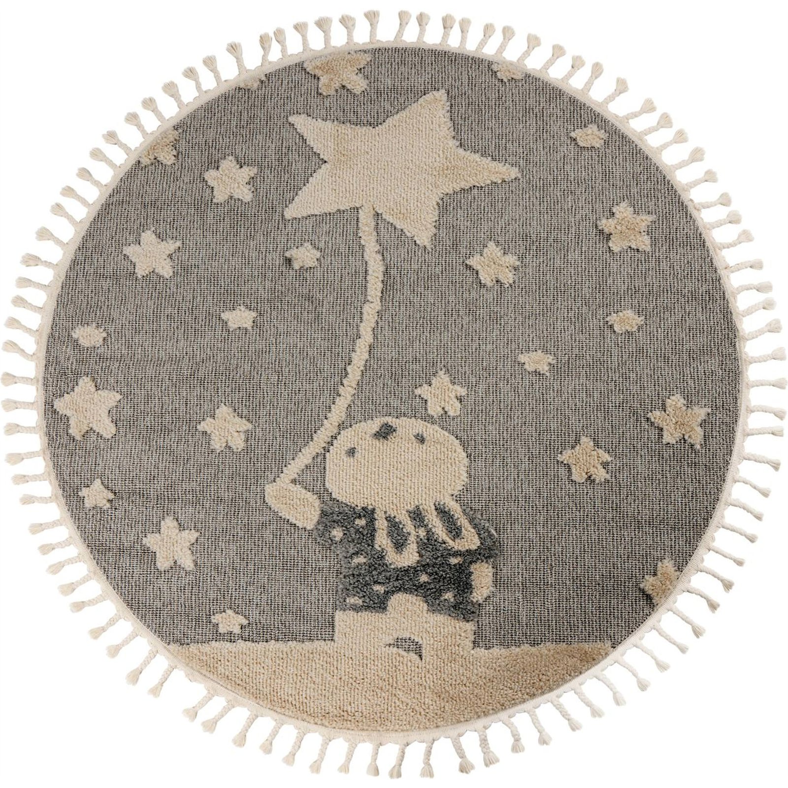 Tapis rond enfant motif étoile, Dos en jute, ARTE ESPINA