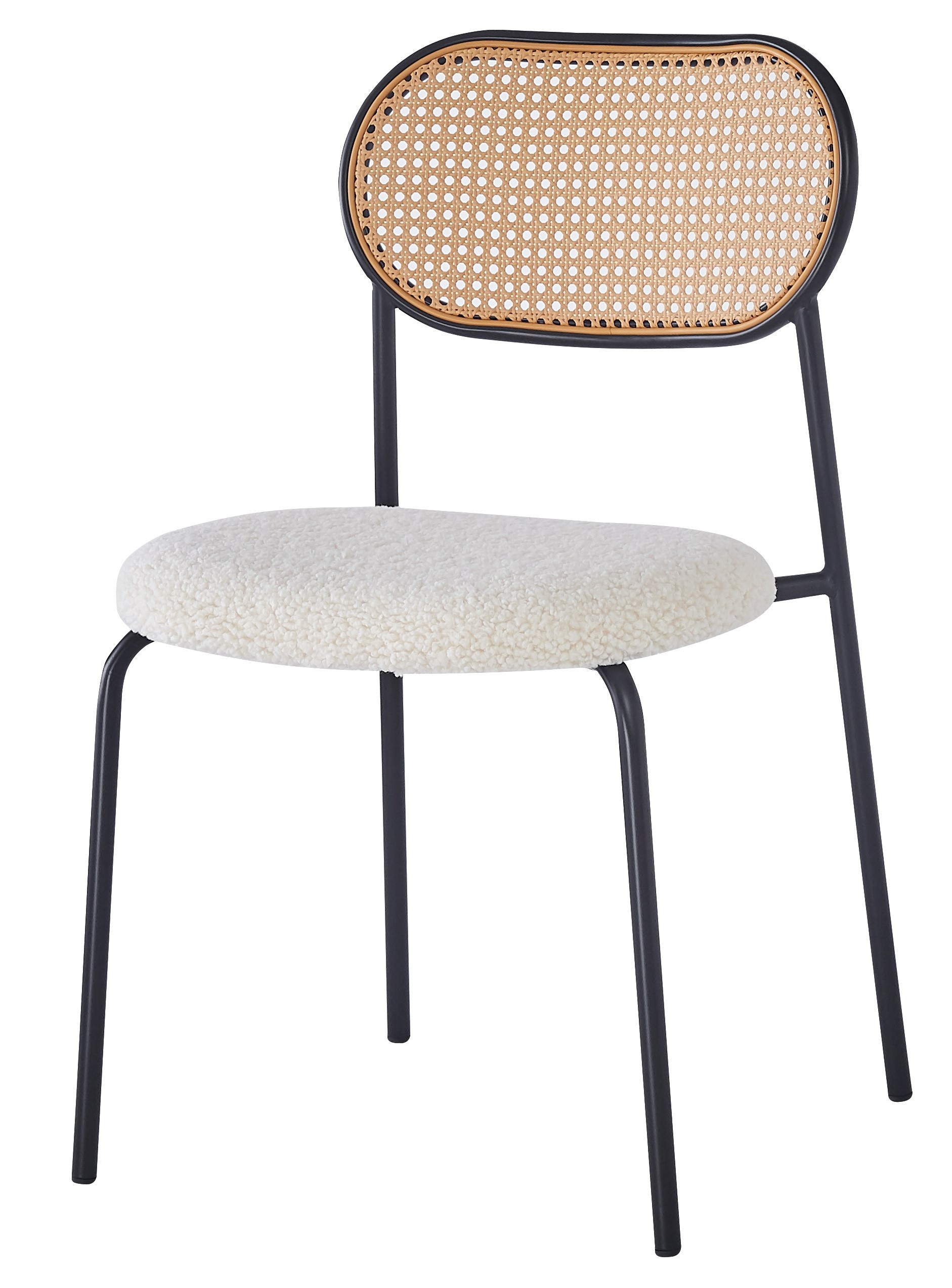Lot de 2 chaises bouclette et cannage, OREBRO, NORDLYS