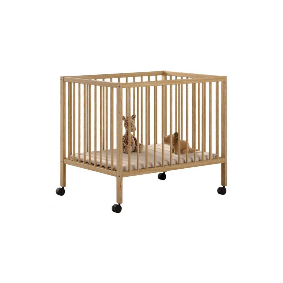 Parc bébé DINO 95x75 naturel - Réglable et mobile, VIPACK