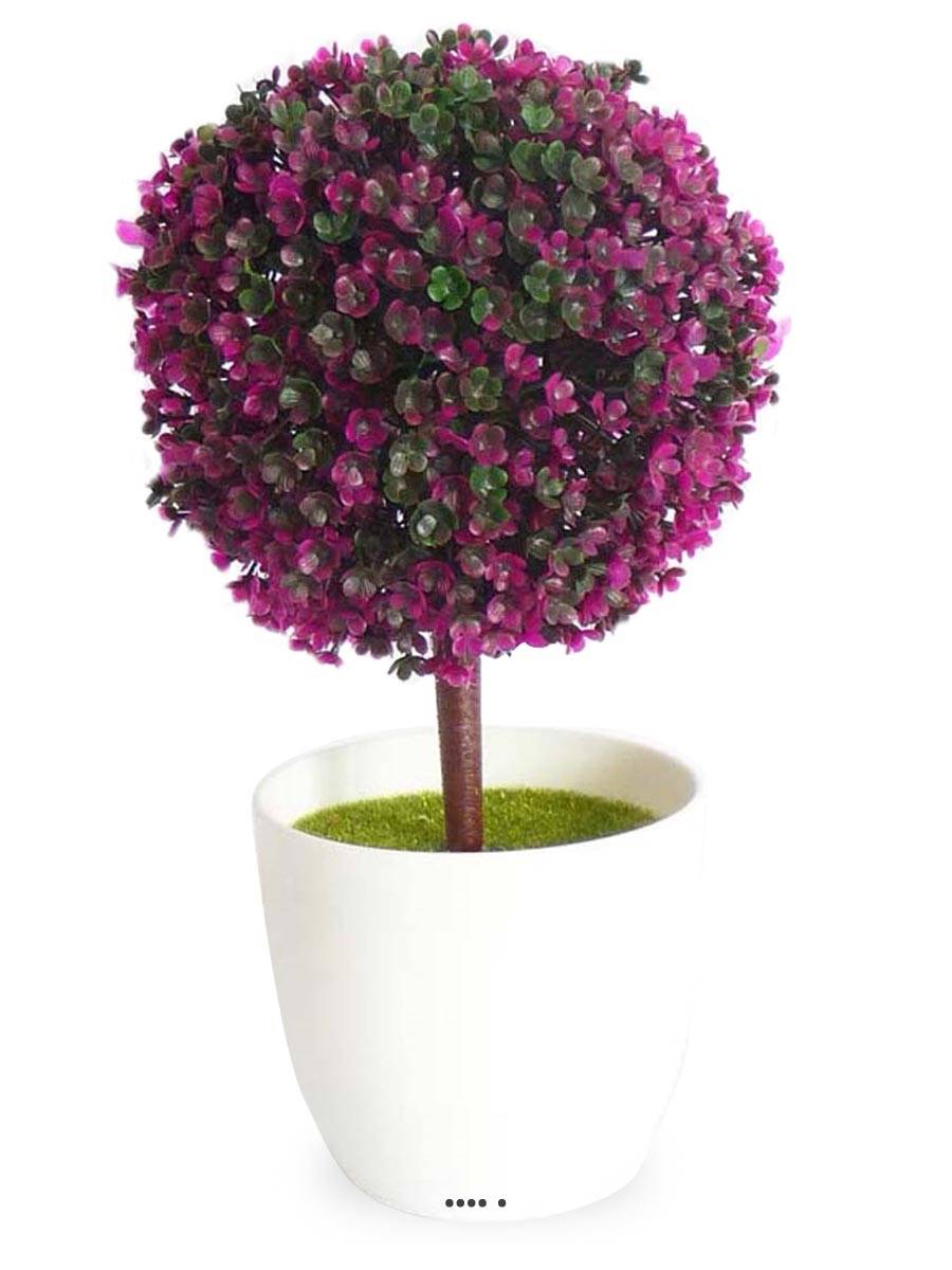 Mini plante topiaire Violet déco H25 cm e, ARTIFICIELLES