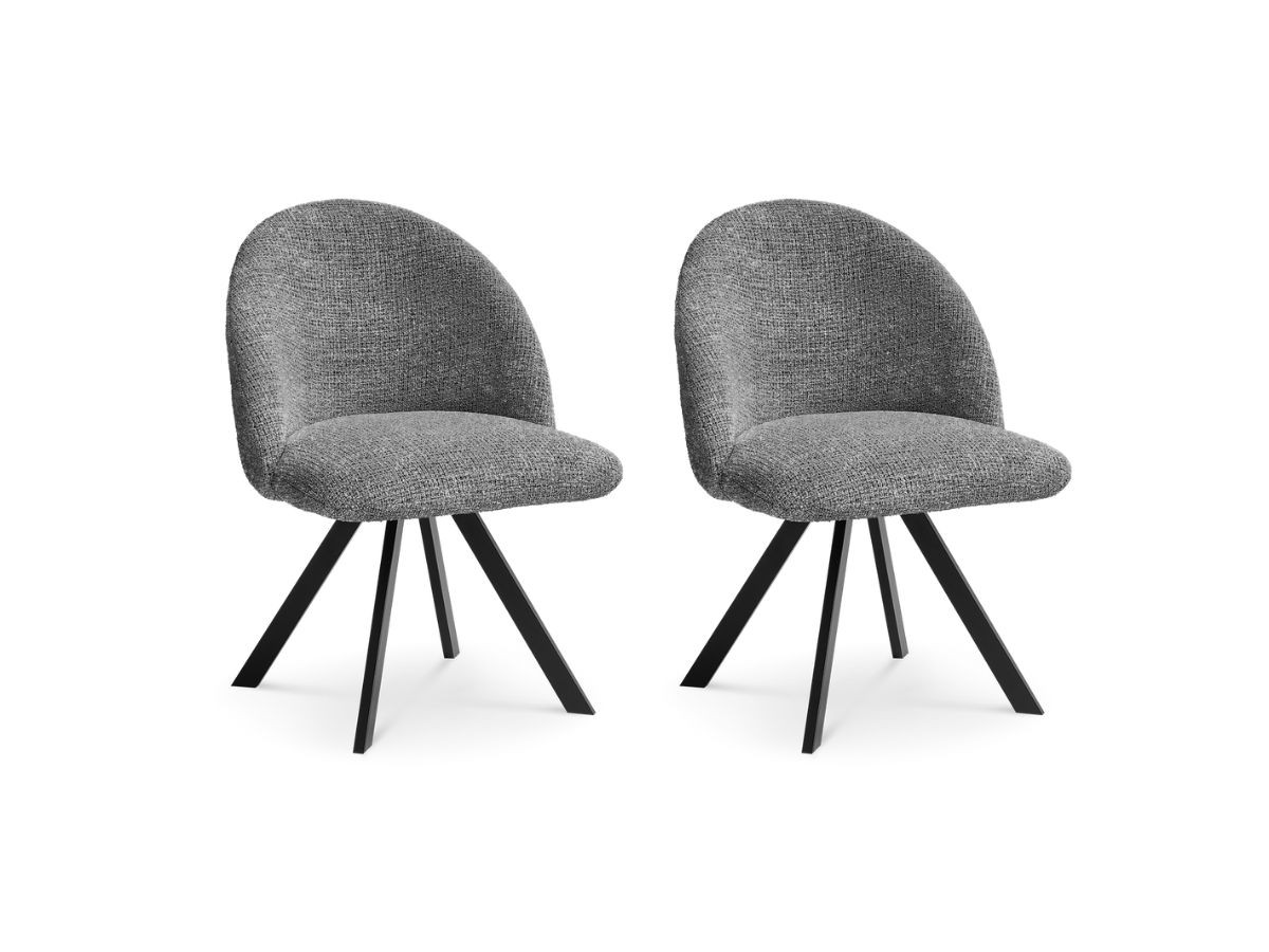 Lot de 2 chaises tissu chiné, LALIE, BOBOCHIC