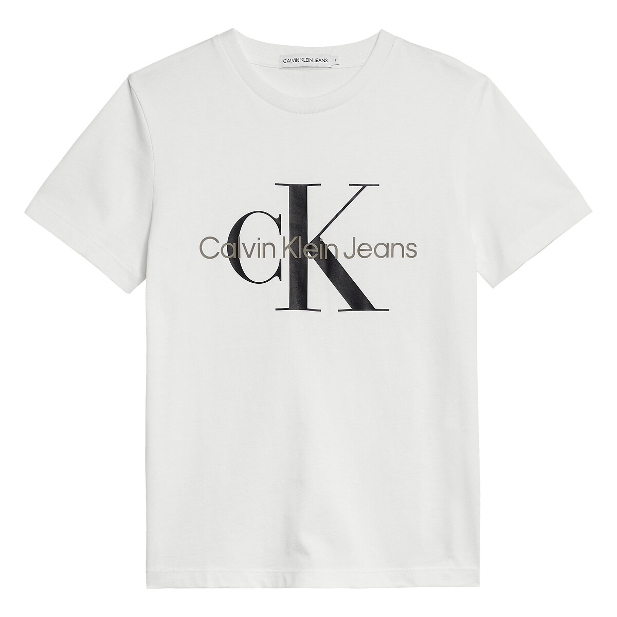 Nauw combineren Ambassade T-shirt met korte mouwen en monogram bedrukt wit Calvin Klein Jeans | La  Redoute