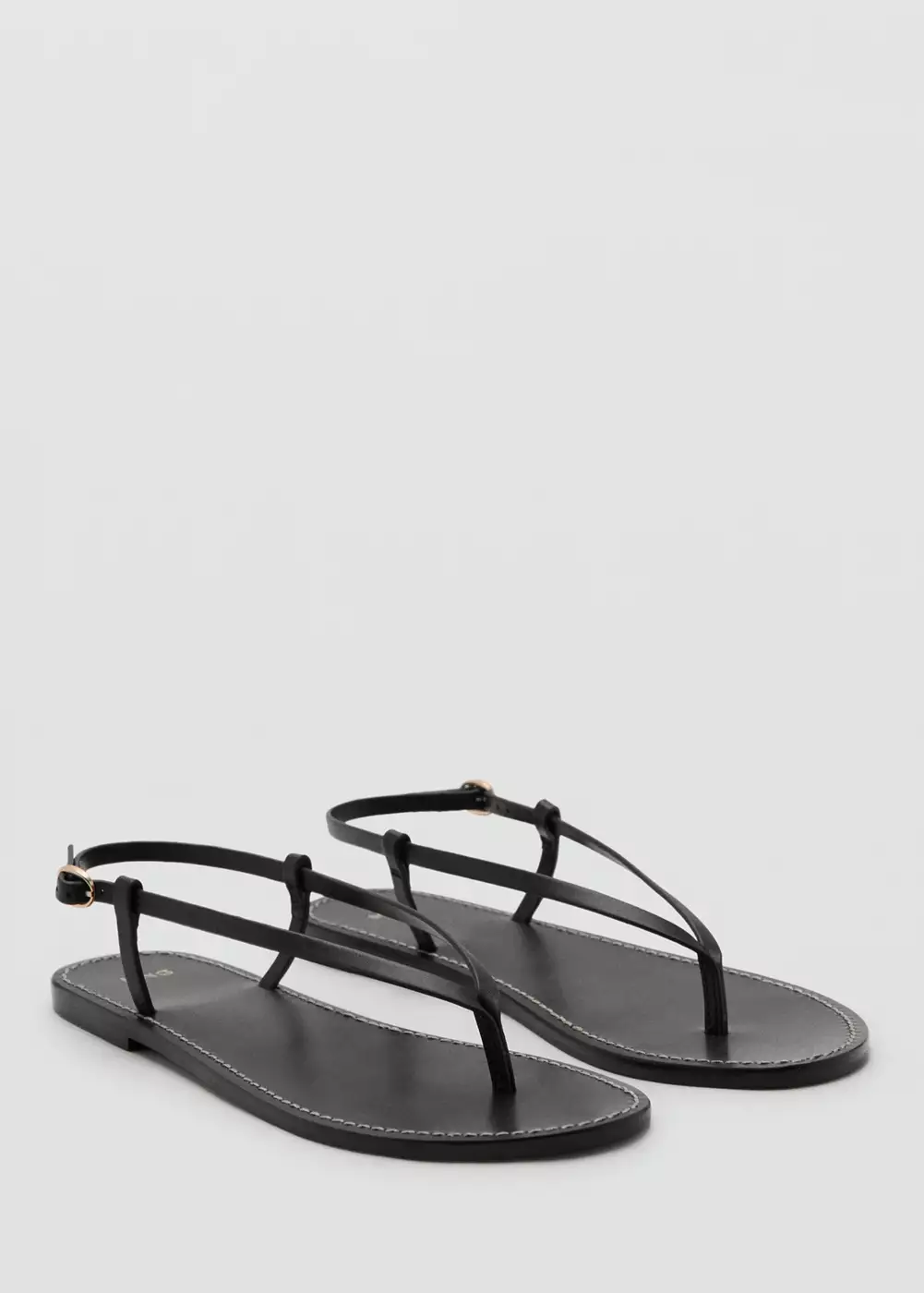 Sandales lanière cuir, MANGO