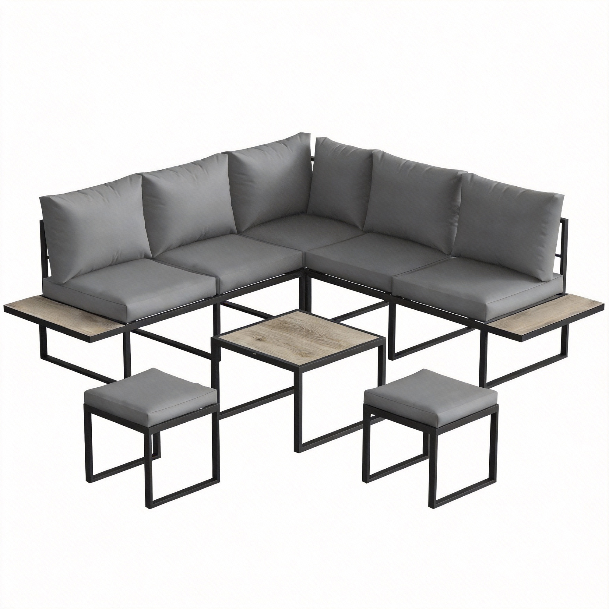 Ensemble de canapés de jardin Acier Gris, OUTSUNNY