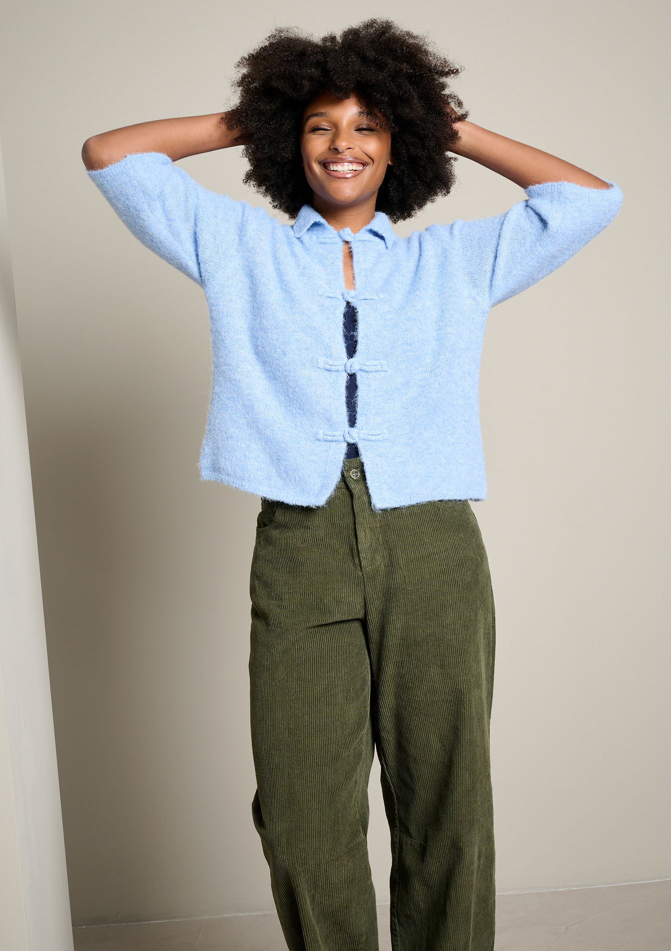 Cardigan à boutons noués, LOLALIZA