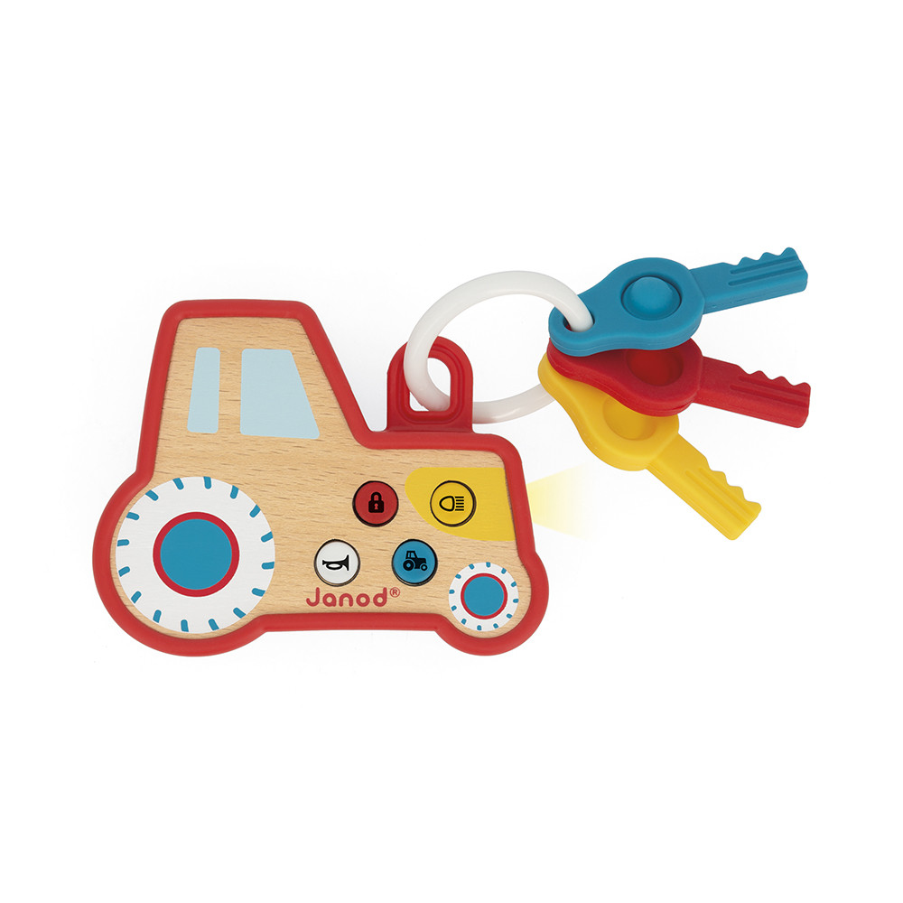 Hochet Interactif Porte-clés Tracteur, JANOD