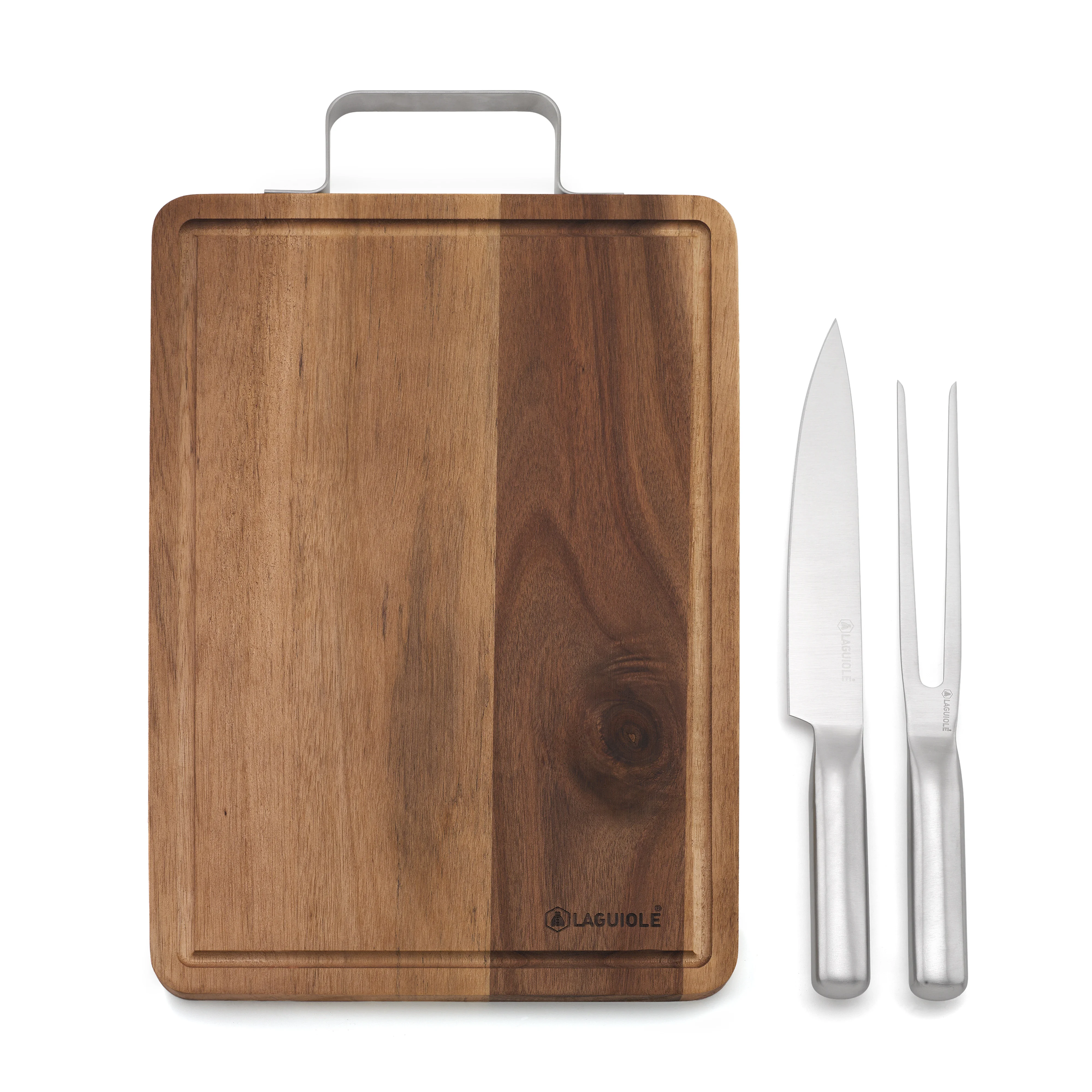 Planche à viande acacia + couteau et fourchette - Reflet, LAGUIOLE CUISSON