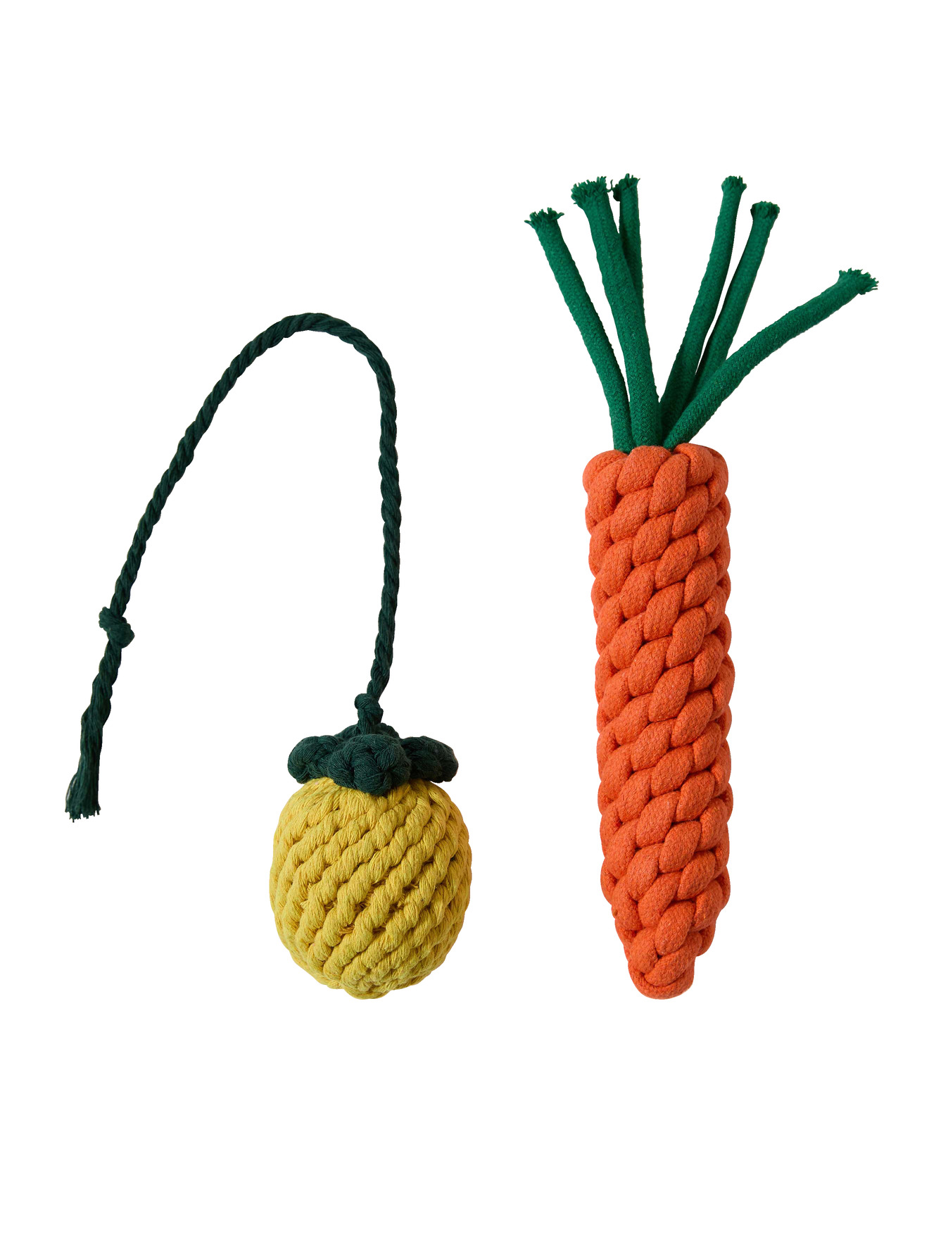Lot 2 jouets corde chien fruits, VERTBAUDET