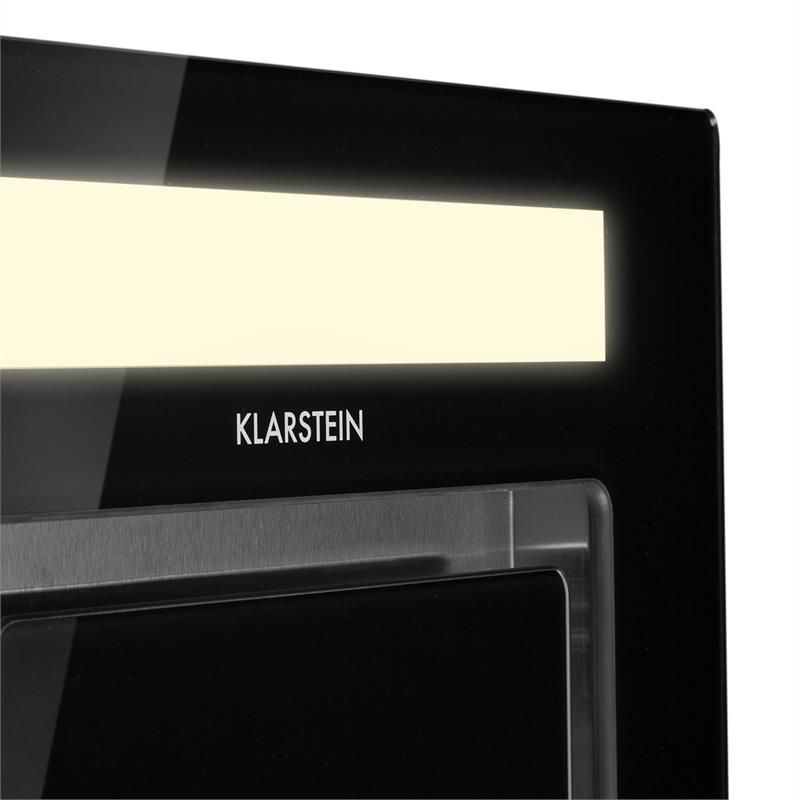 90 cm Klarstein Remy Surface de cuisson éclairée Sous-structure capot Hotte déchappement blanc jusquà 620 m³ / h Télécommande Hotte de plafond 