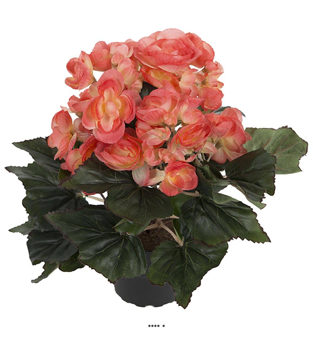 Begonia artificiel en pot H 28 cm superbe qua, ARTIFICIELLES