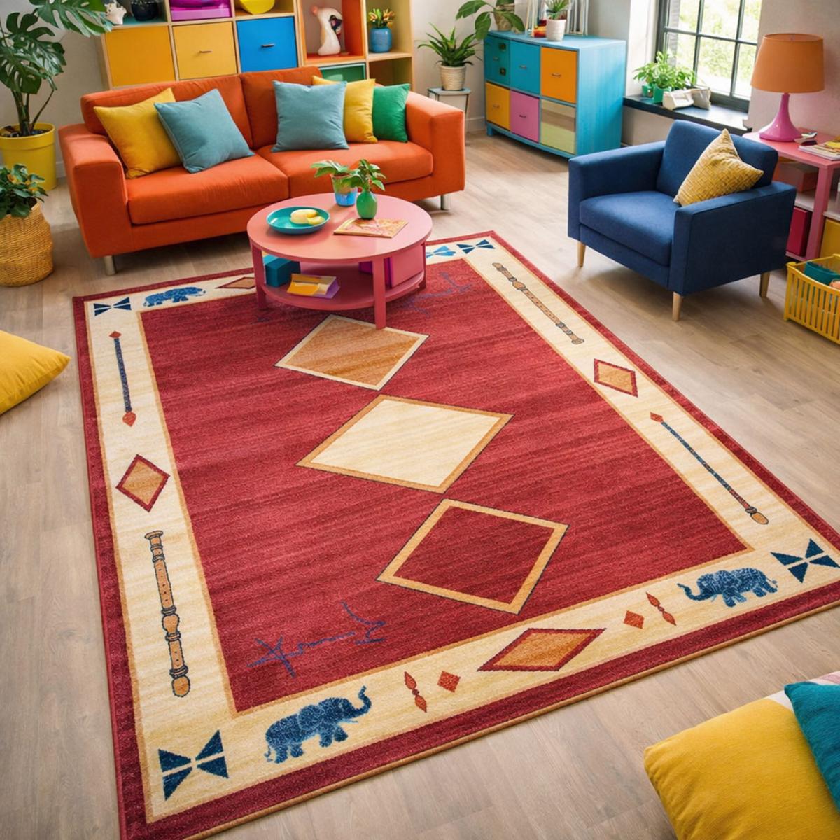 Tapis salon et chambre tissé motif simple CHOBAY 8, UN AMOUR DE TAPIS