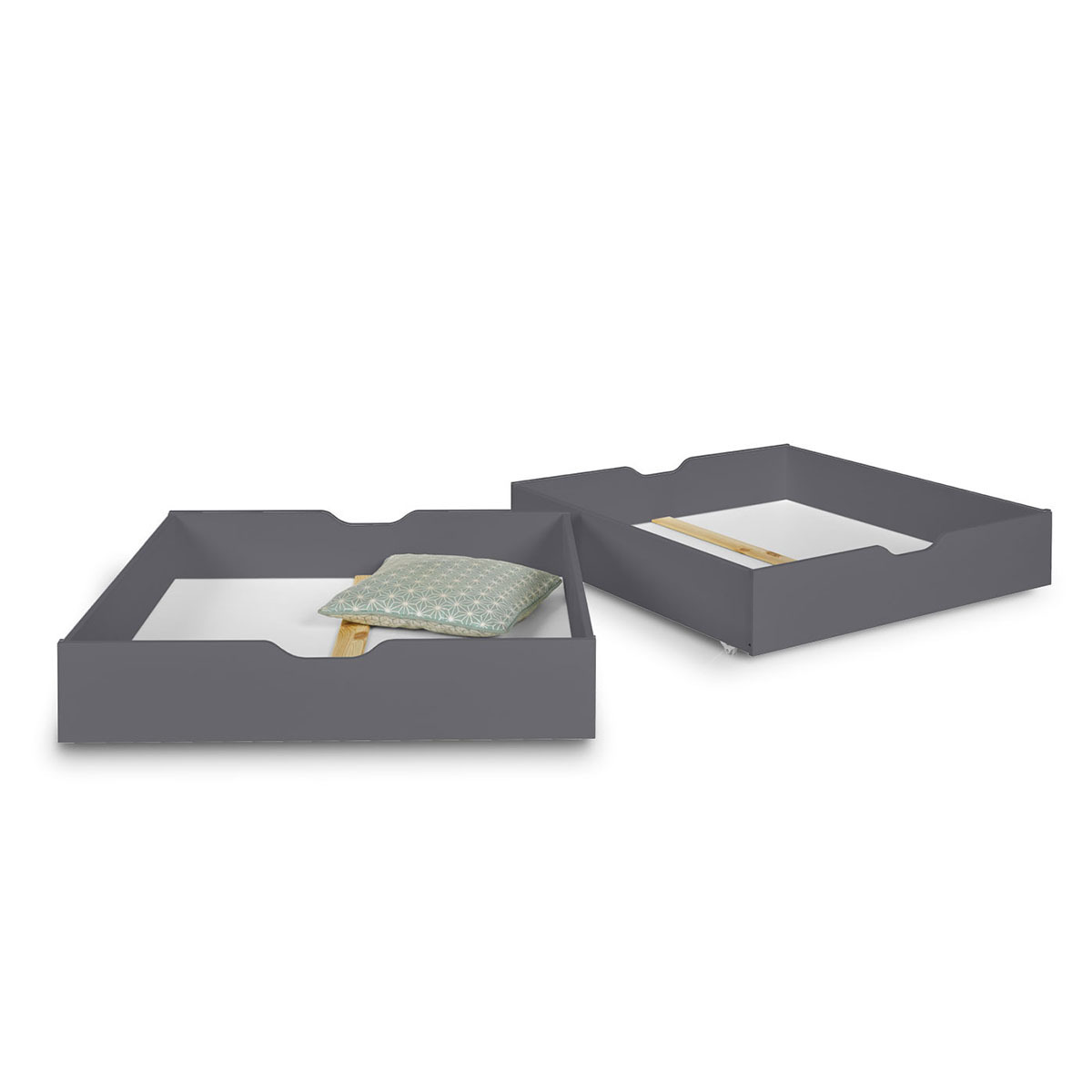 Lot de 2 tiroirs pour lit superposé Bois massif AARON, AKITEN RETAIL