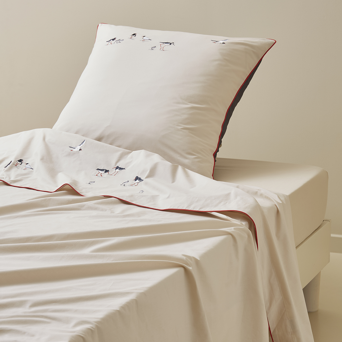 Drap brodé MAREE BASSE, SYLVIE THIRIEZ