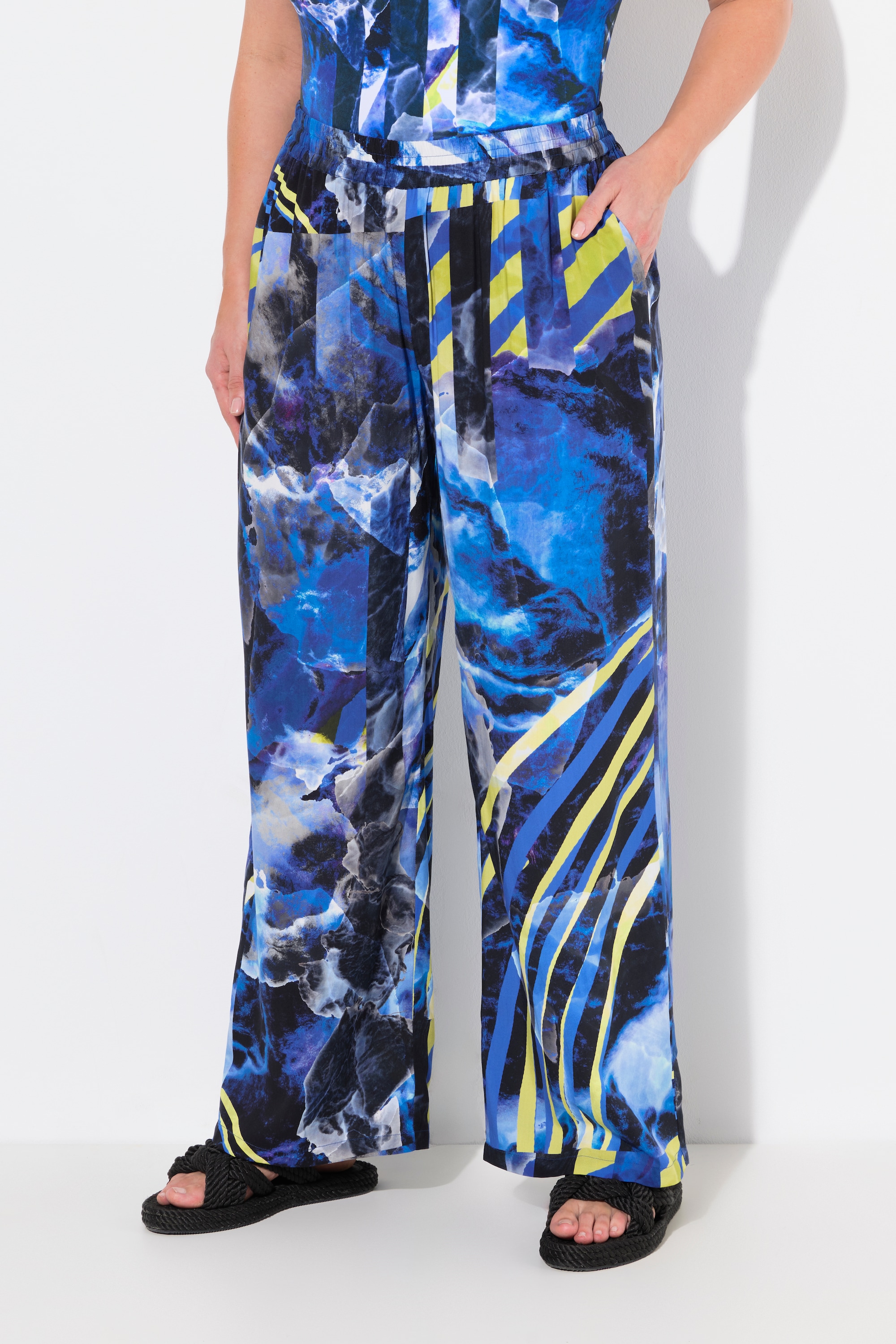 Pantalon palazzo, jambe large et droite, ULLA POPKEN
