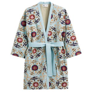 Veste kimono en velours brodé