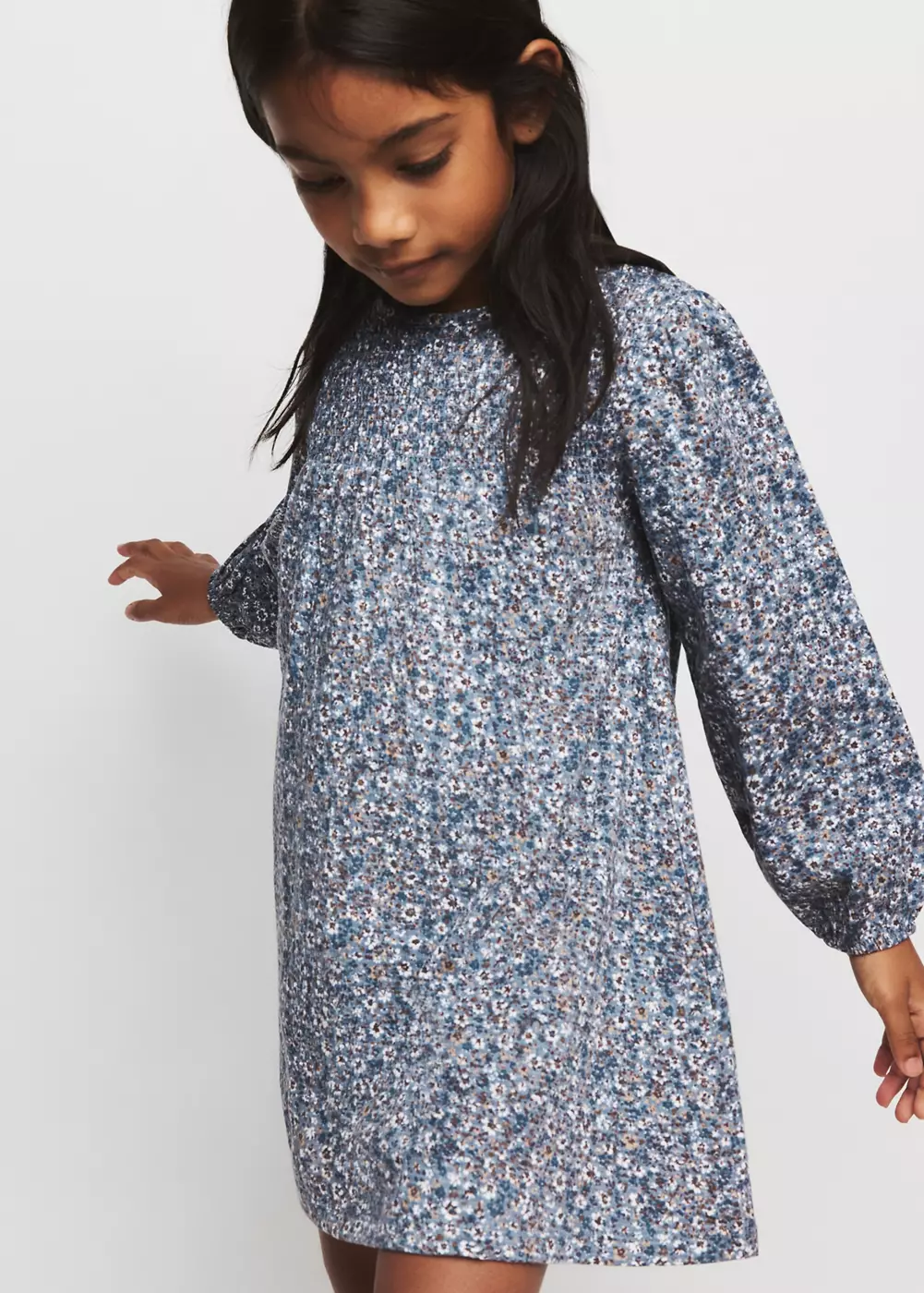 Robe fleurie froncée, MANGO BABY
