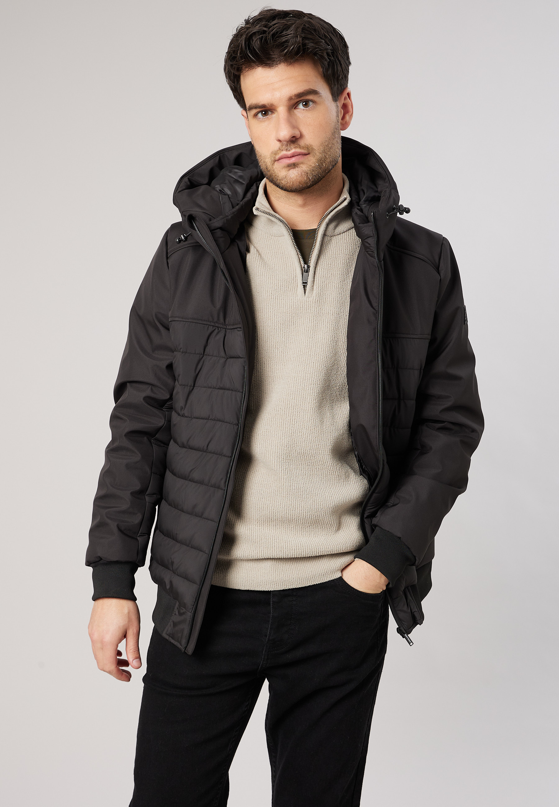 Blouson noir regular homme MEMENTO, DEELUXE