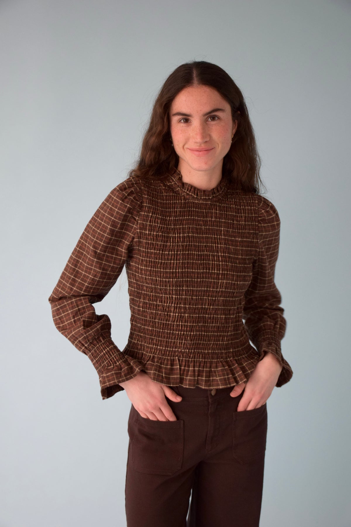 Blouse smockée carreaux CHÍA, MINDTRAVELER