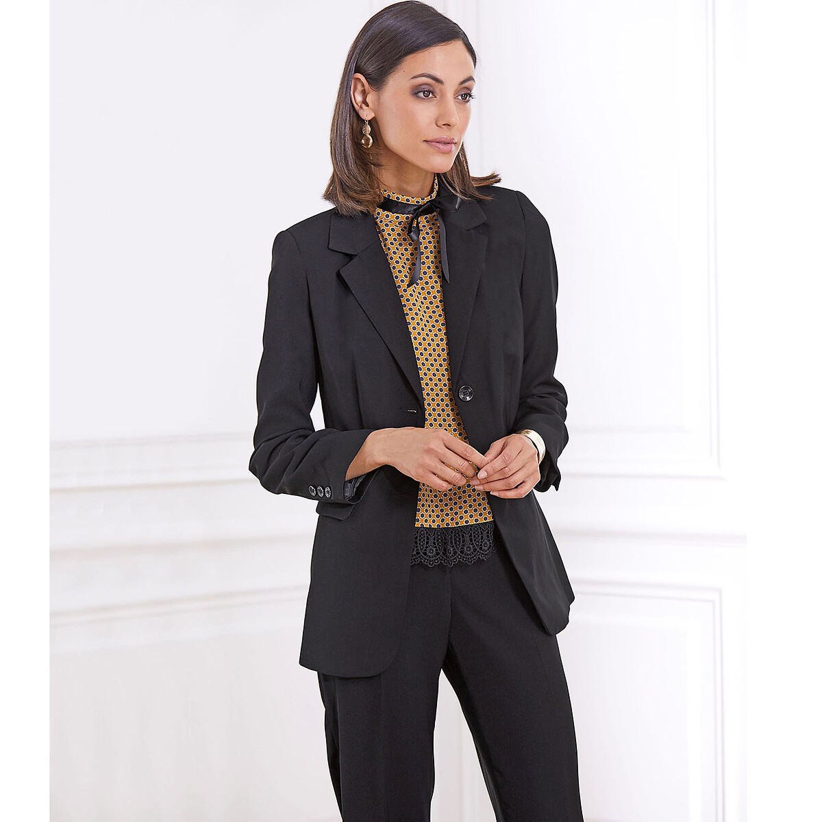 longline fitted blazer