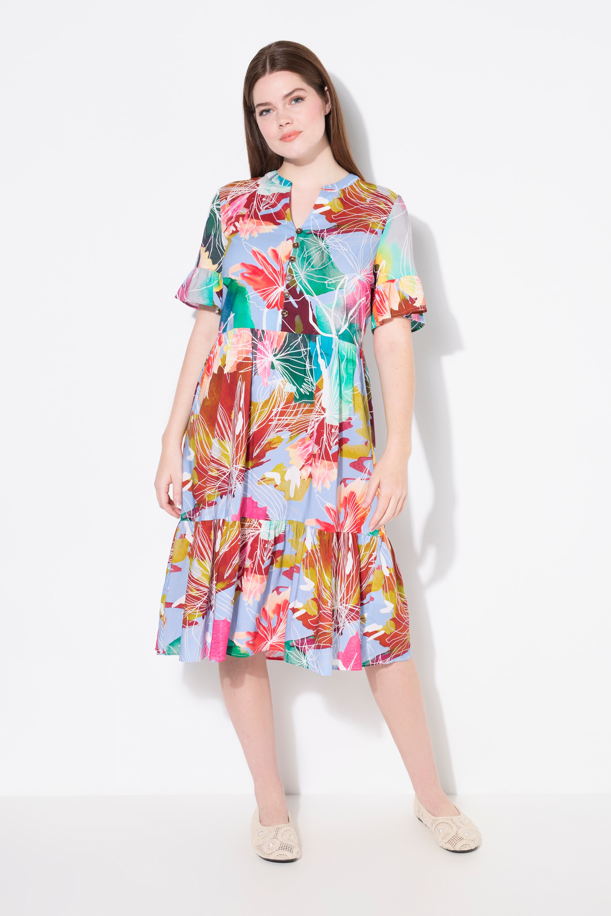 Robe-tunique à volants.Ccol montant, ULLA POPKEN