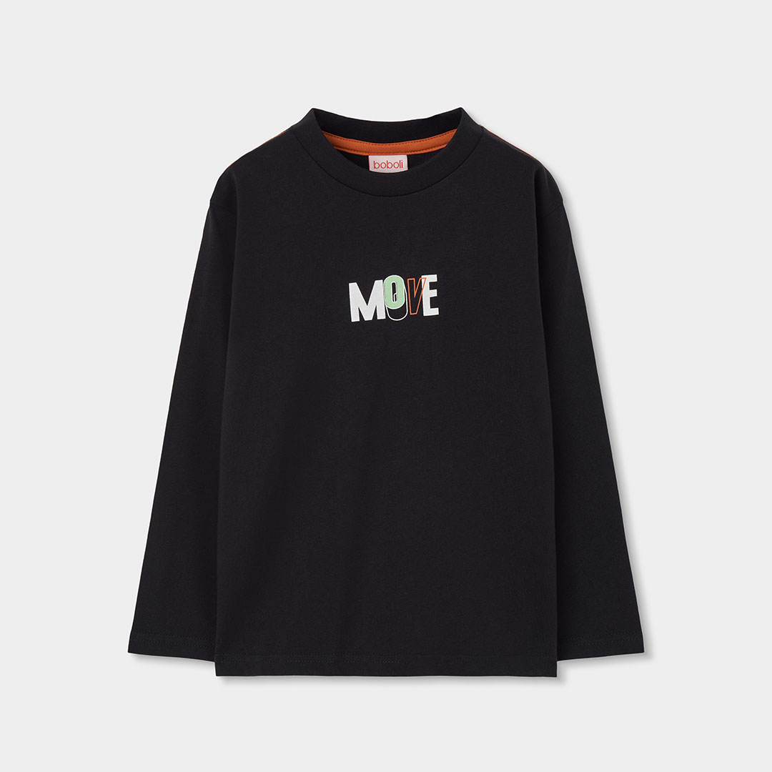 T-shirt garçon en maille imprimé Move, BOBOLI
